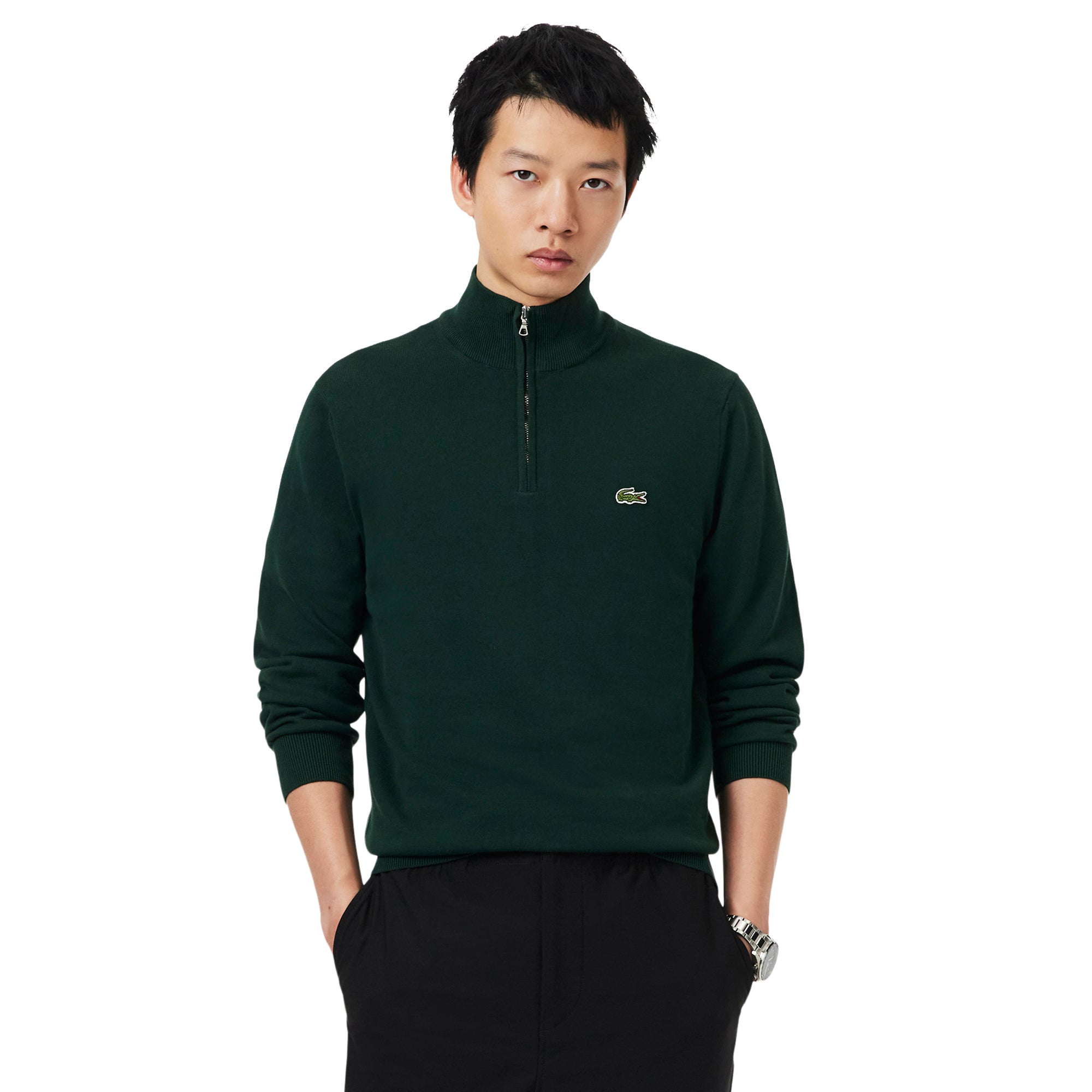 しくーLACOSTE Lacoste Organic Cotton 1/4 Zip - Viennese 02S - AH1980-02S