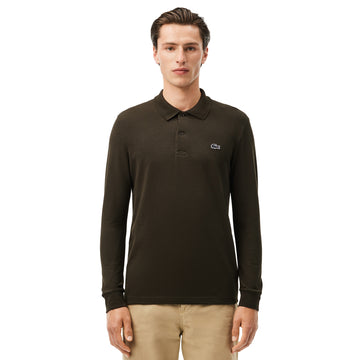 Lacoste Organic Cotton Stretch Long Sleeve Polo Shirt Sapwood L7A