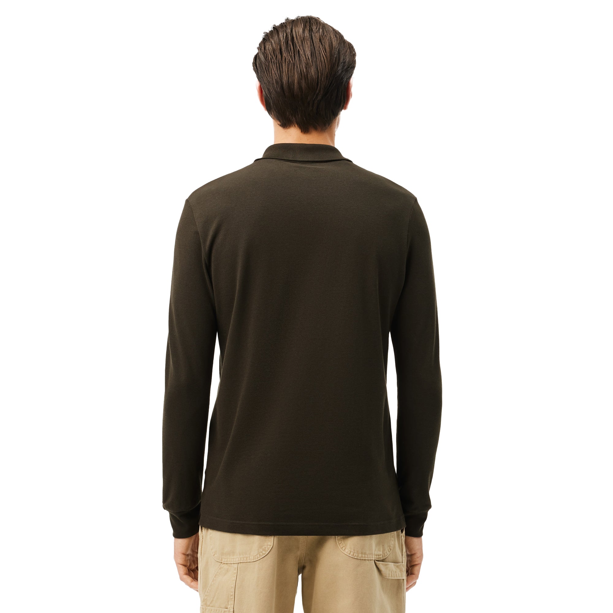 Lacoste Organic Cotton Stretch Long Sleeve Polo Shirt Sapwood L7A