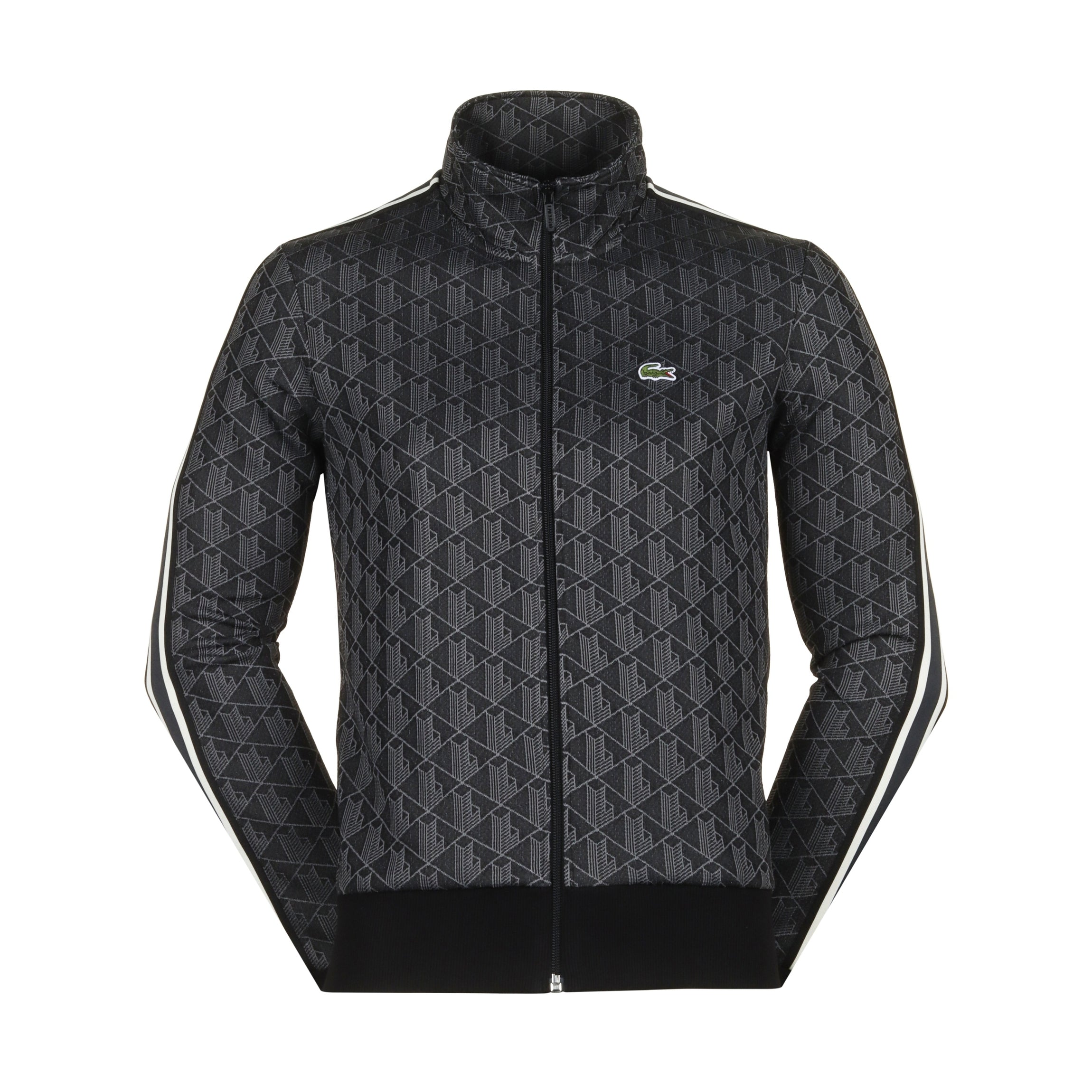 Lacoste Paris Jacquard Monogram Full Zip - Black/Graphite 4PC