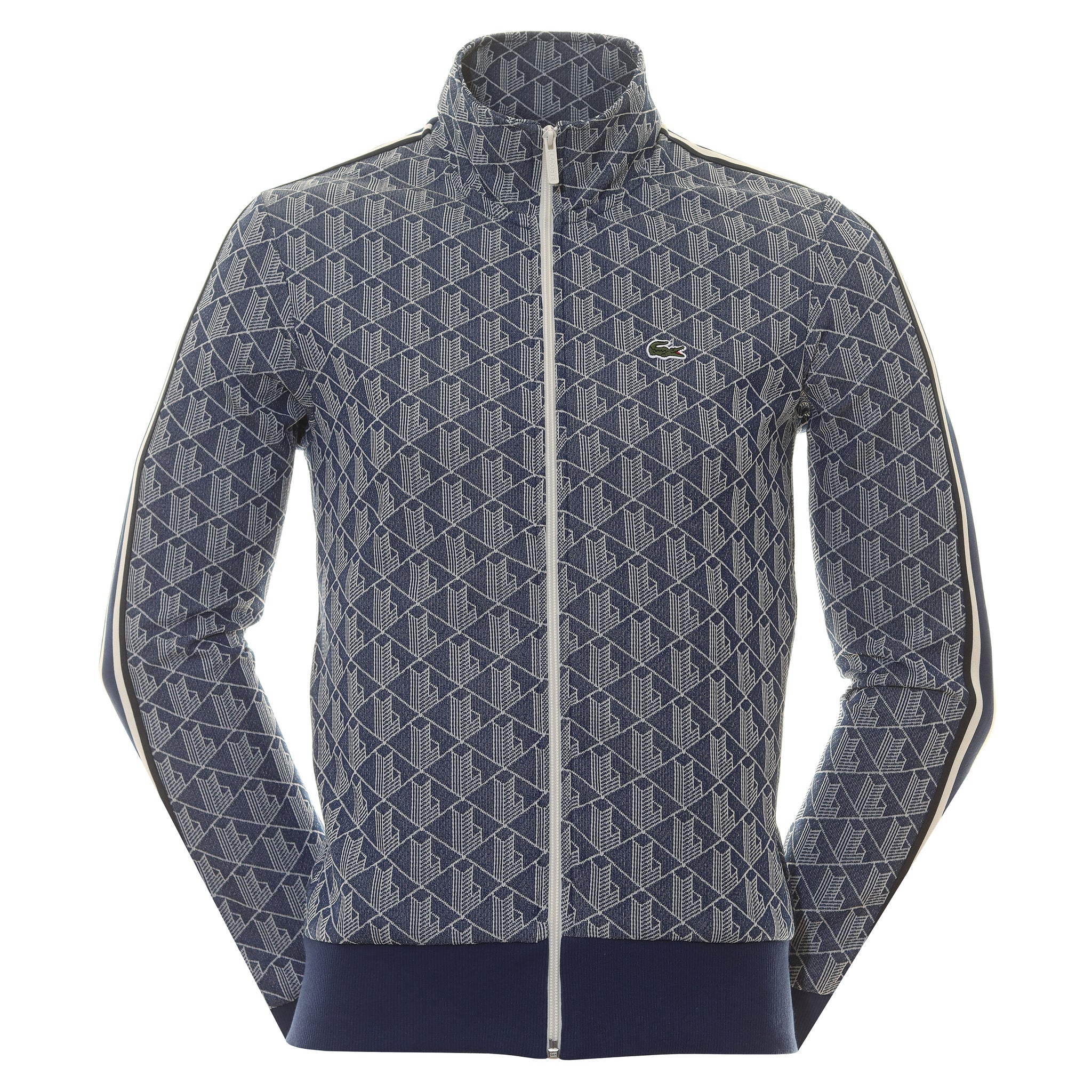 Lacoste Paris Jacquard Monogram Full Zip SH1368 Navy White QIE