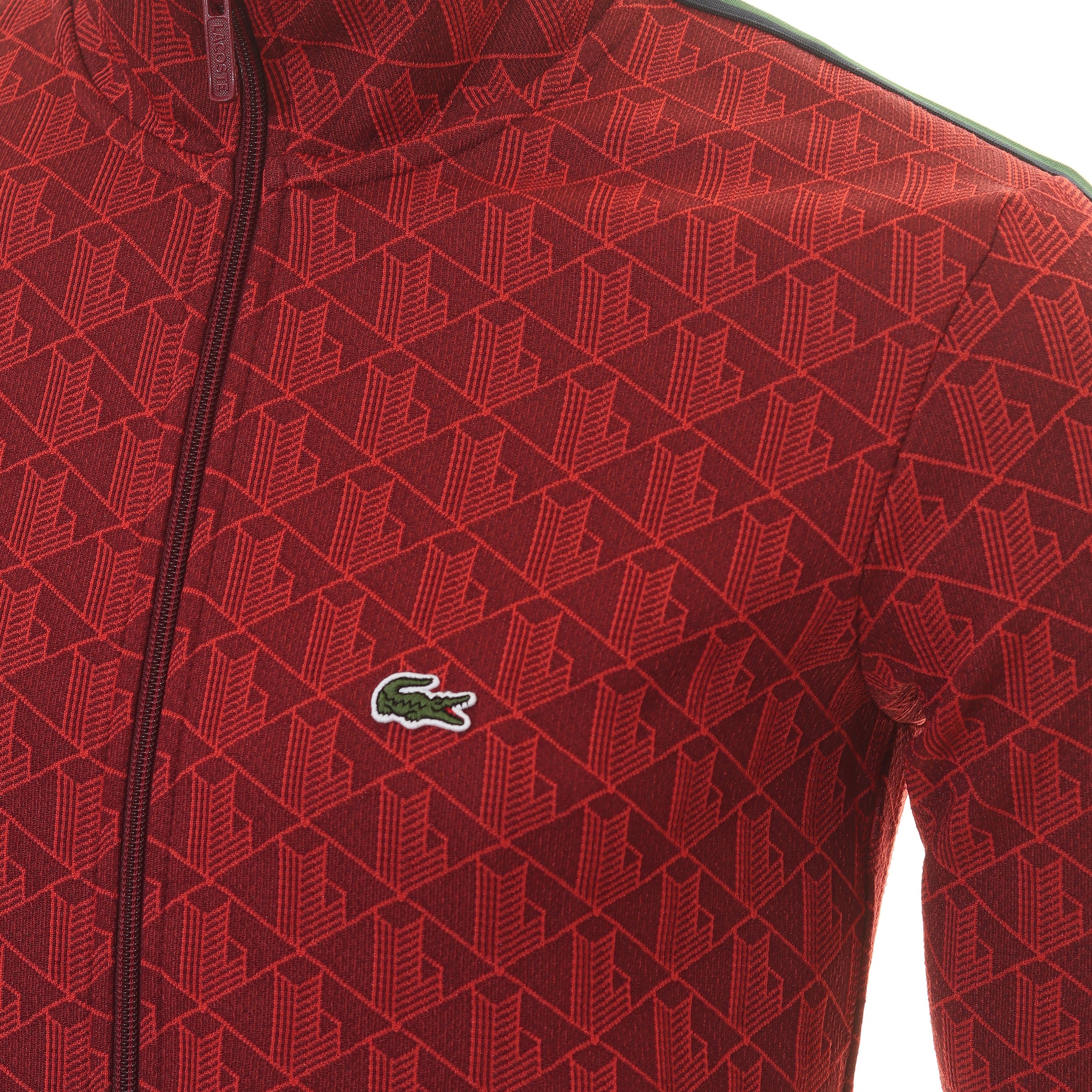 Lacoste Paris Jacquard Monogram Full Zip SH1368 Bordeaux Red SWM