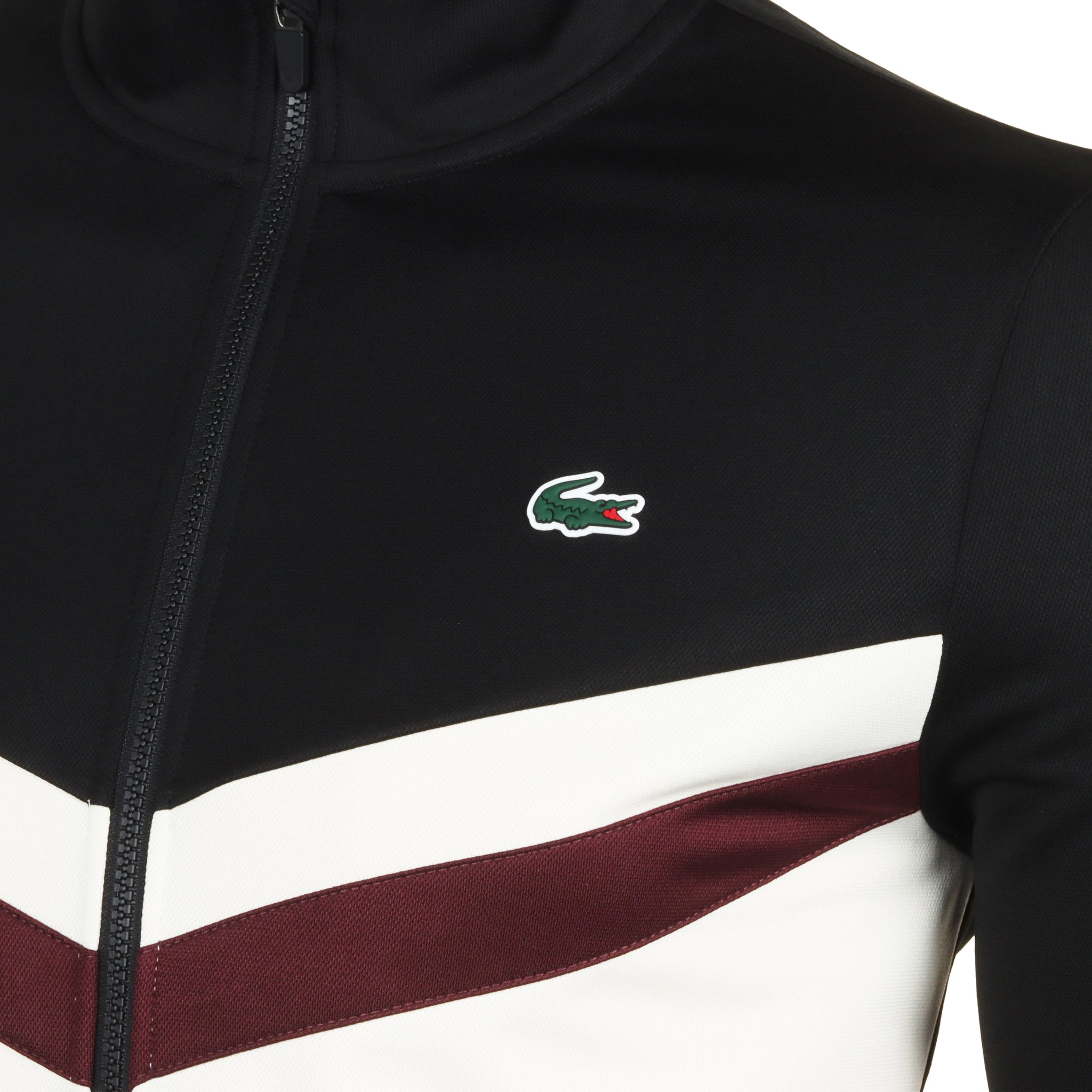 Lacoste Sport Full Zip Track Jacket Black/White/Expresso IDQ