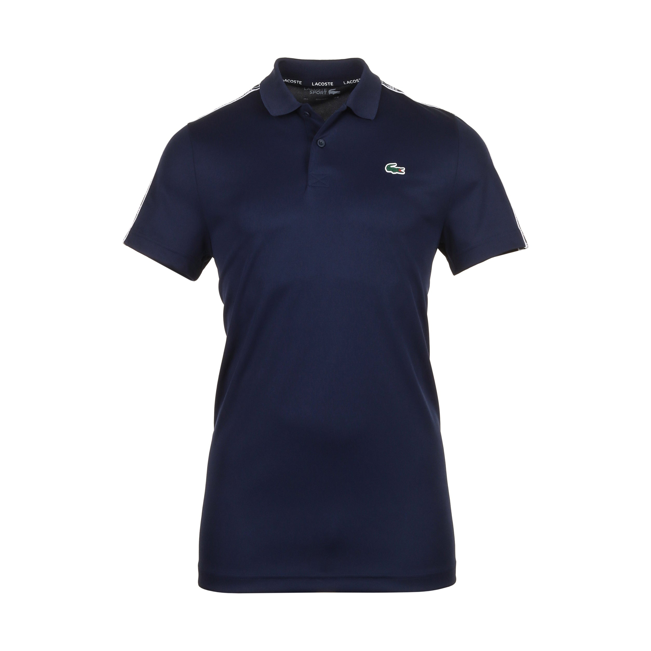 Lacoste Sport Monogram Stripe Polo Shirt Navy 166 DH2557-166
