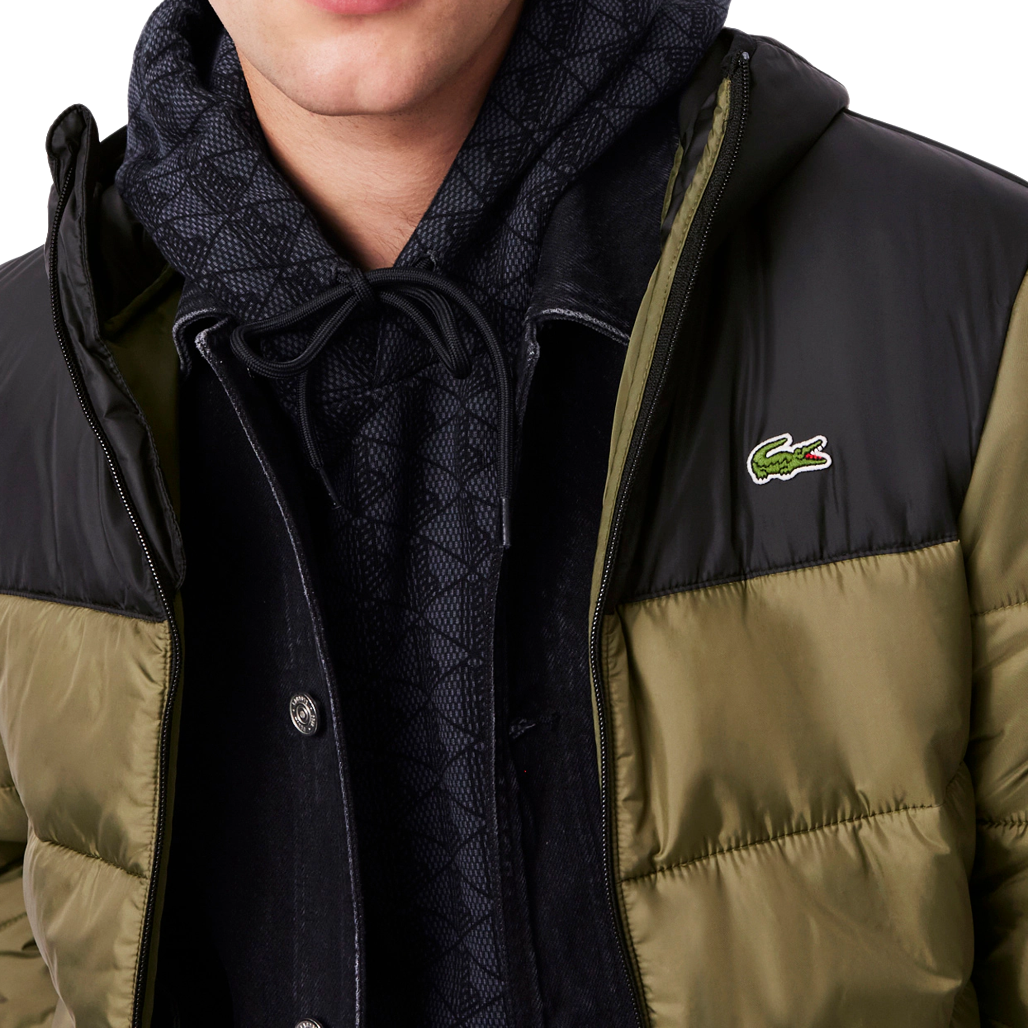 Lacoste Water Repellent Hooded Puffer Jacket
