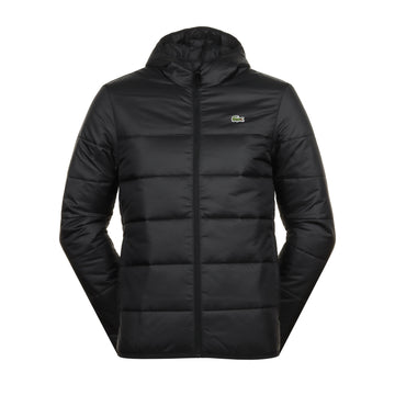 Lacoste Water Repellent Hooded Puffer Jacket Black C31