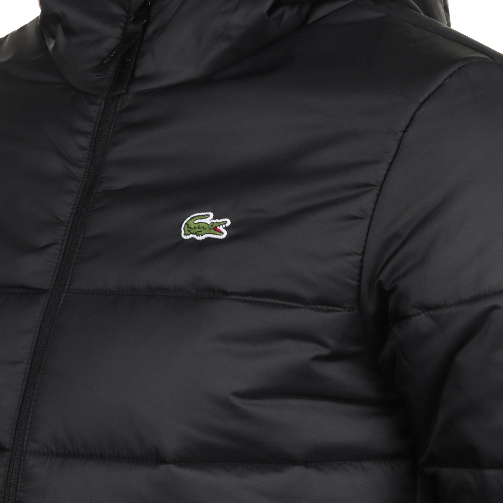 Lacoste Water Repellent Hooded Puffer Jacket Black C31