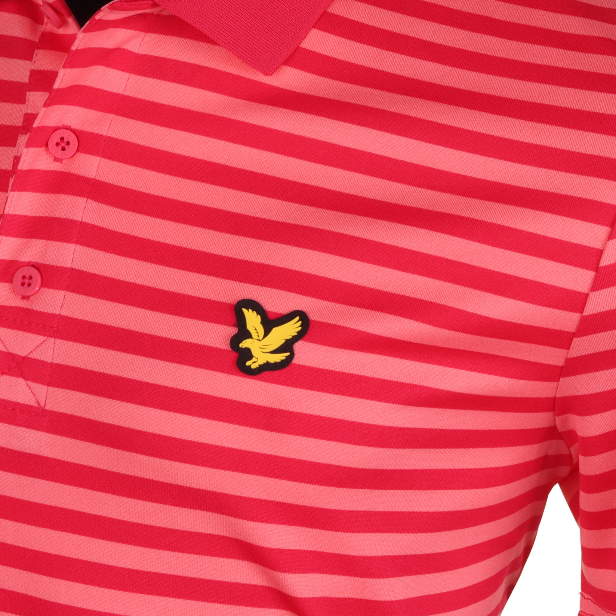 Lyle & Scott Golf Broad Stripe Polo Shirt Birdie Red/Red Bud X383