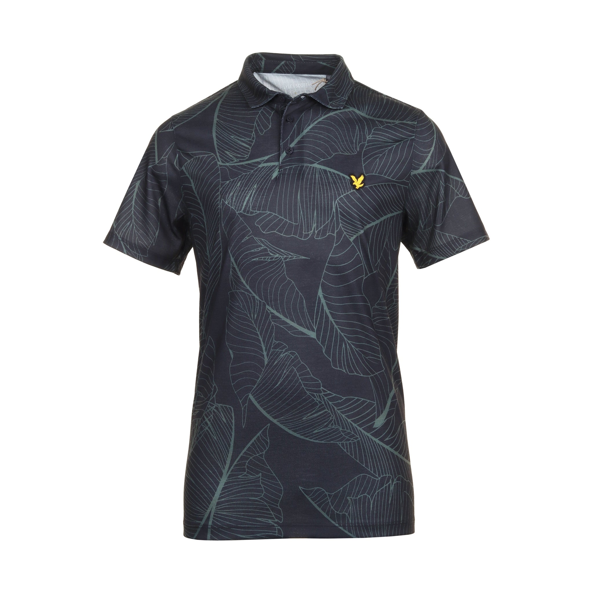 Lyle & Scott Golf Floral Polo Shirt Dark Navy Z271