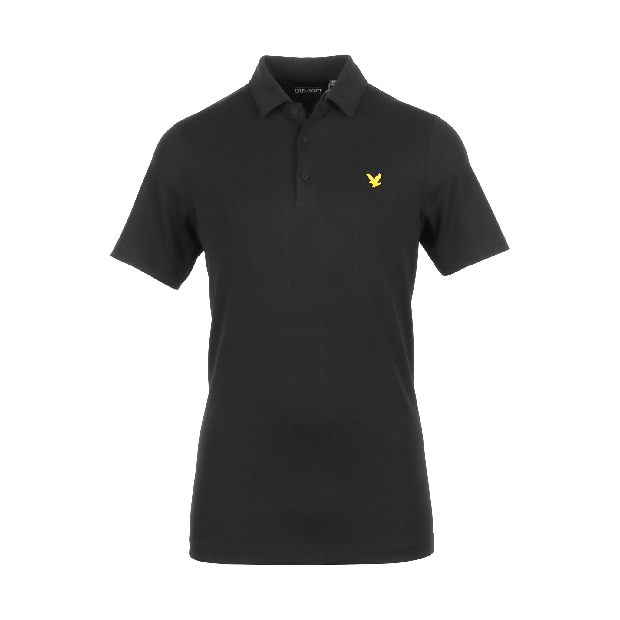 Lyle & Scott Golf Grid Polo Shirt Jet Black Z865