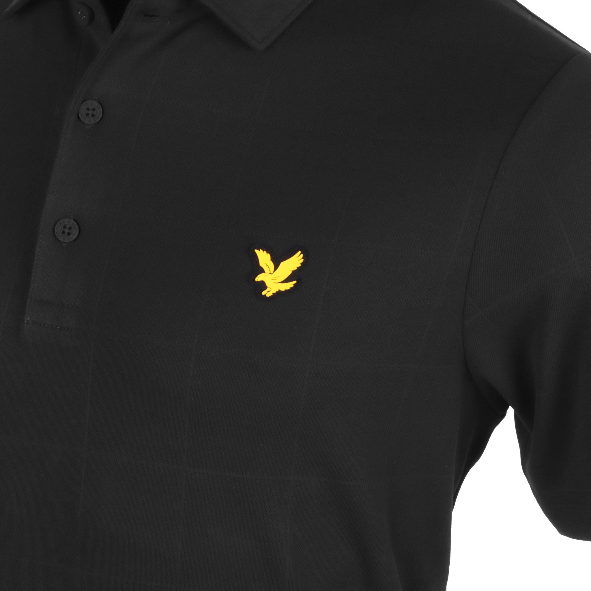 Lyle & Scott Golf Grid Polo Shirt Jet Black Z865