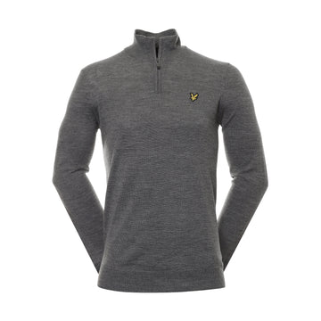 Lyle & Scott Golf Merino Blend 1/4 Zip Mid Grey Marl T28