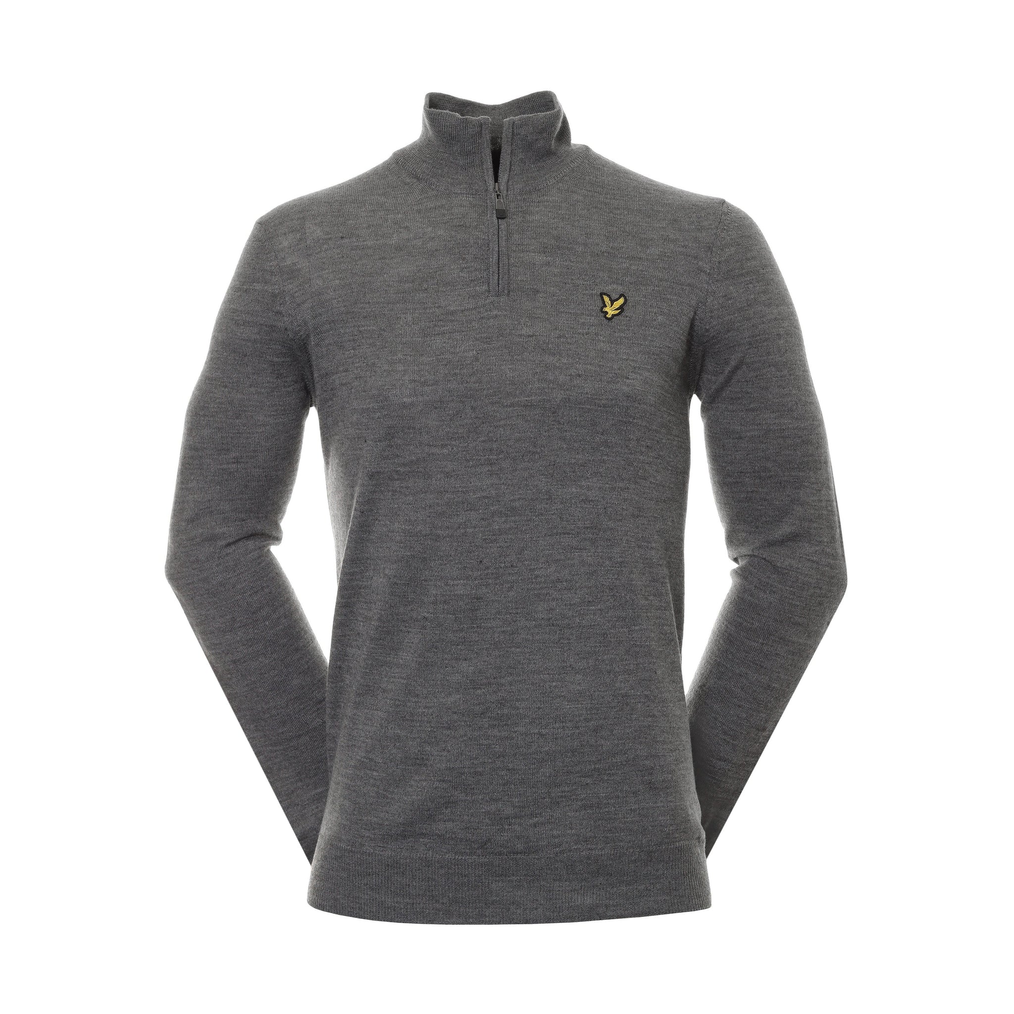 Lyle & Scott Golf Merino Blend 1/4 Zip Mid Grey Marl T28