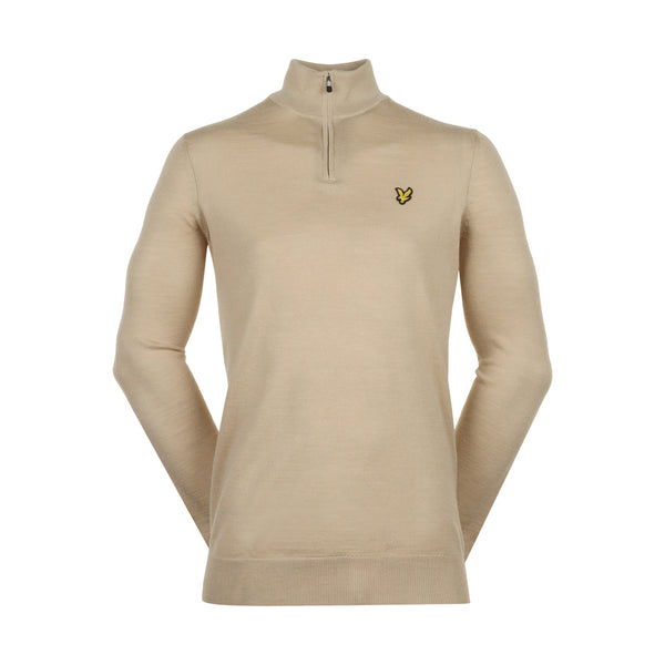 Lyle & Scott Golf Merino Blend 1/4 Zip - Safari X215 - KN2169G