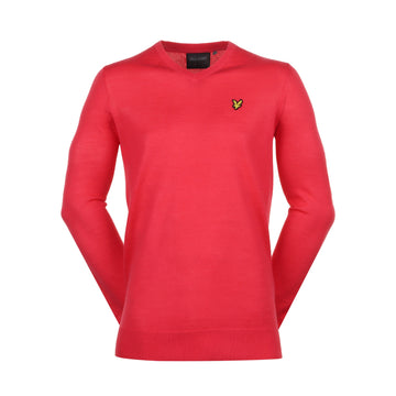 Lyle & Scott Golf Merino Blend V-Neck Pullover Birdie Red X185