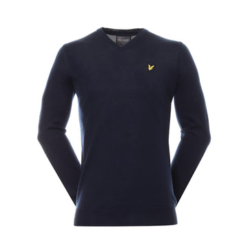 Lyle & Scott Golf Merino Blend V-Neck Pullover Dark Navy Z271
