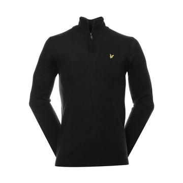 Lyle & Scott Golf Merino Blend 1/4 Zip Jet Black Z865