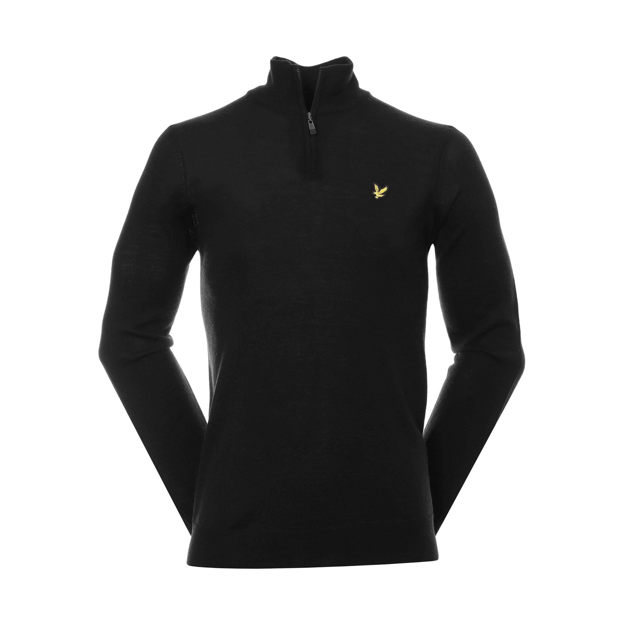 Lyle & Scott Golf Merino Blend 1/4 Zip Jet Black Z865