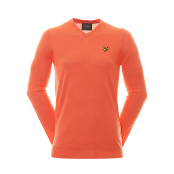 Lyle & Scott Golf Merino Mix V-Neck Pullover Course Coral W973