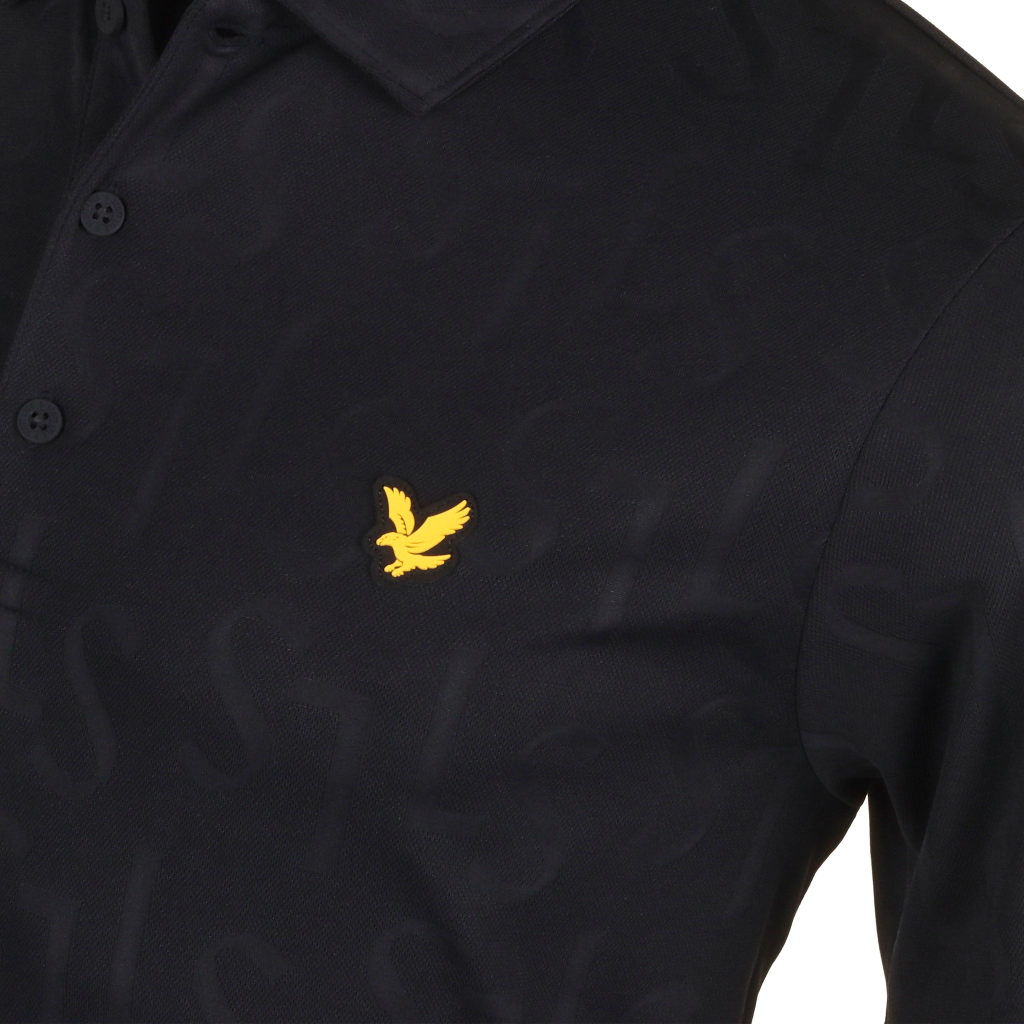 Lyle & Scott Golf Monogram Jacquard Shirt Jet Black Z865