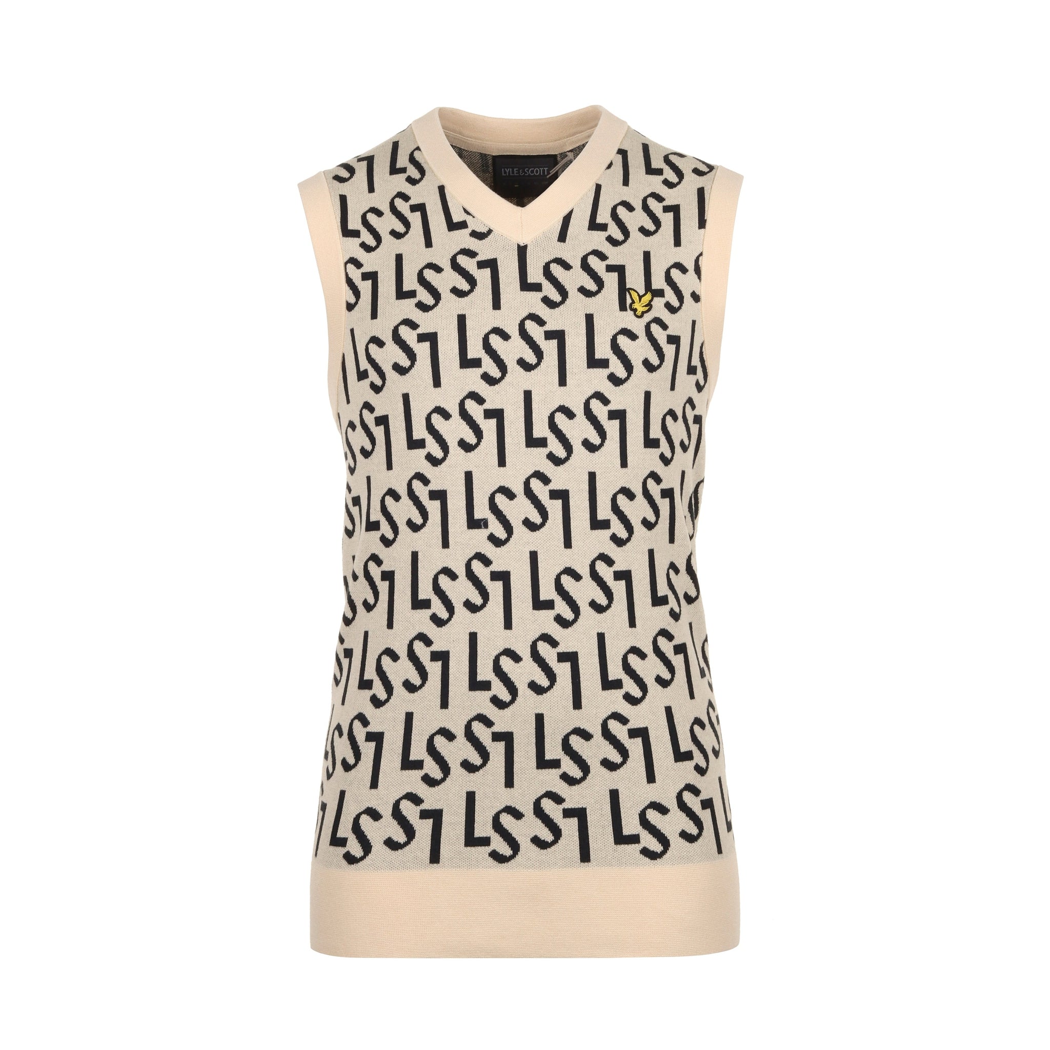 Lyle & Scott Golf Monogram Knitted Tank Top Sand Dune X183