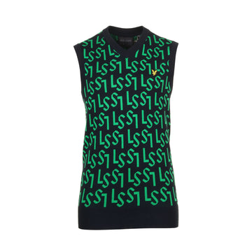 Lyle & Scott Golf Monogram Knitted Tank Top Dark Navy Z271