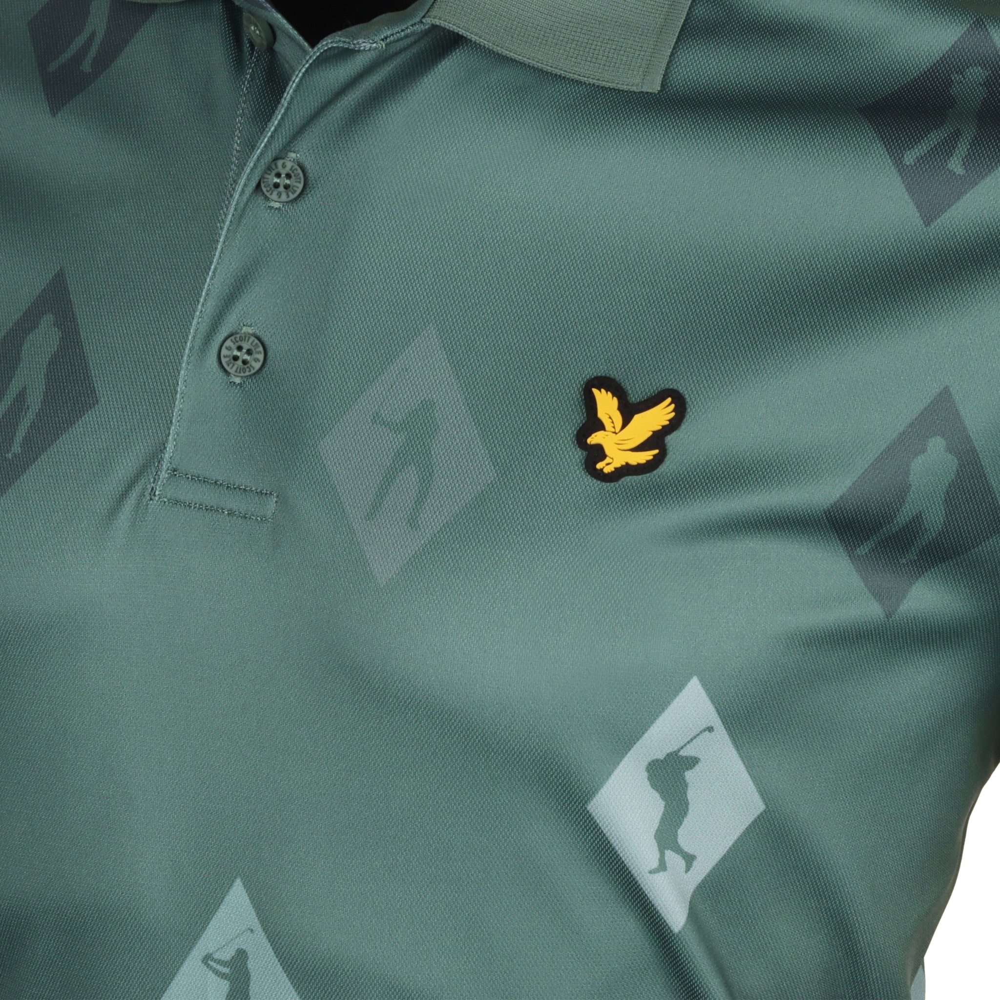 Lyle & Scott Golf Polka Diamond Polo Shirt Cactus Green X65