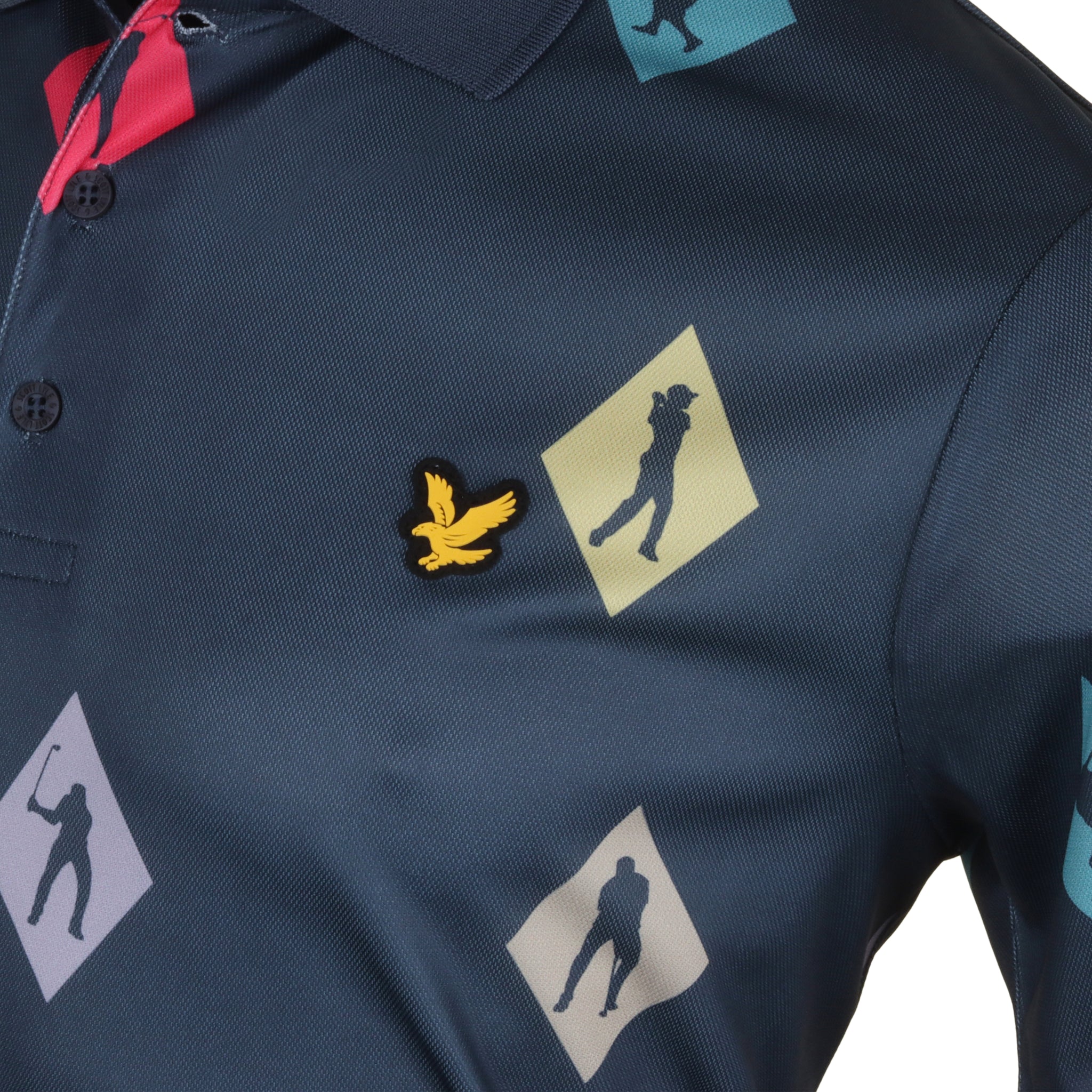Lyle & Scott Golf Polka Diamond Polo Shirt Dark Navy Z271