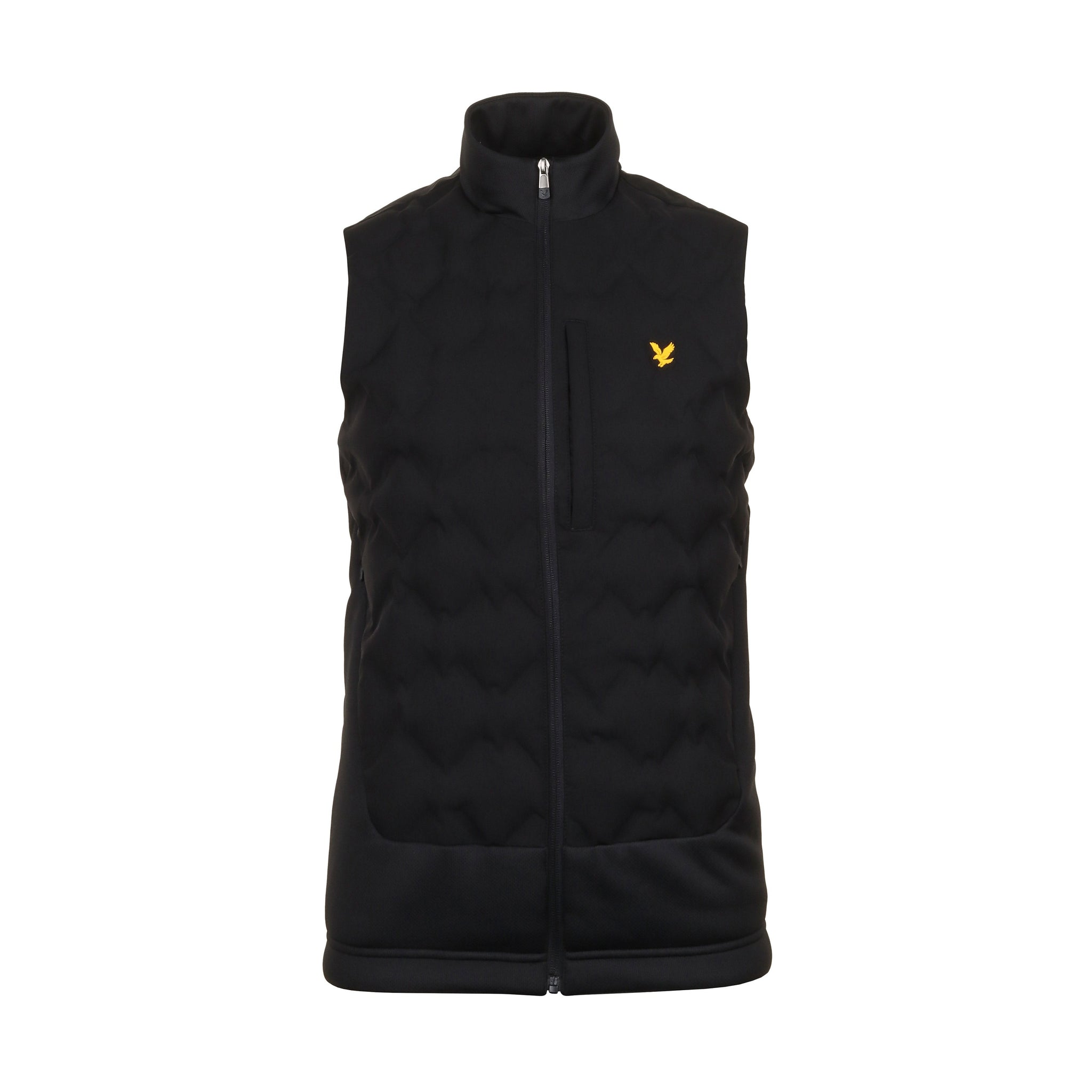 Lyle & Scott Golf Welded Check Fleece Gilet Jet Black Z865