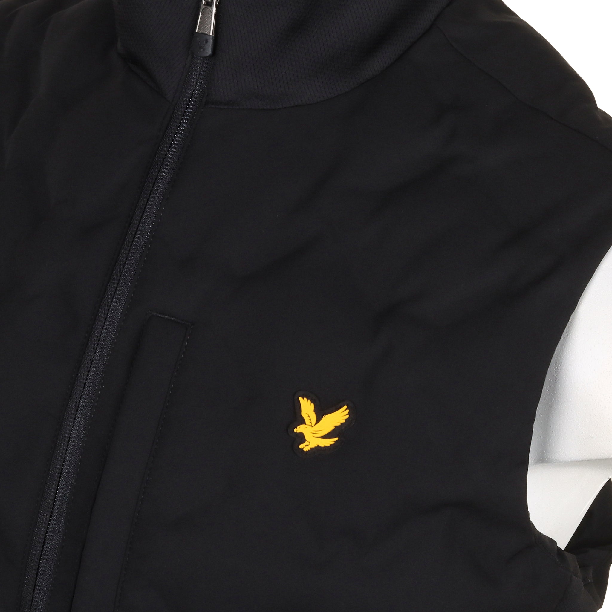 Lyle & Scott Golf Welded Check Fleece Gilet Jet Black Z865
