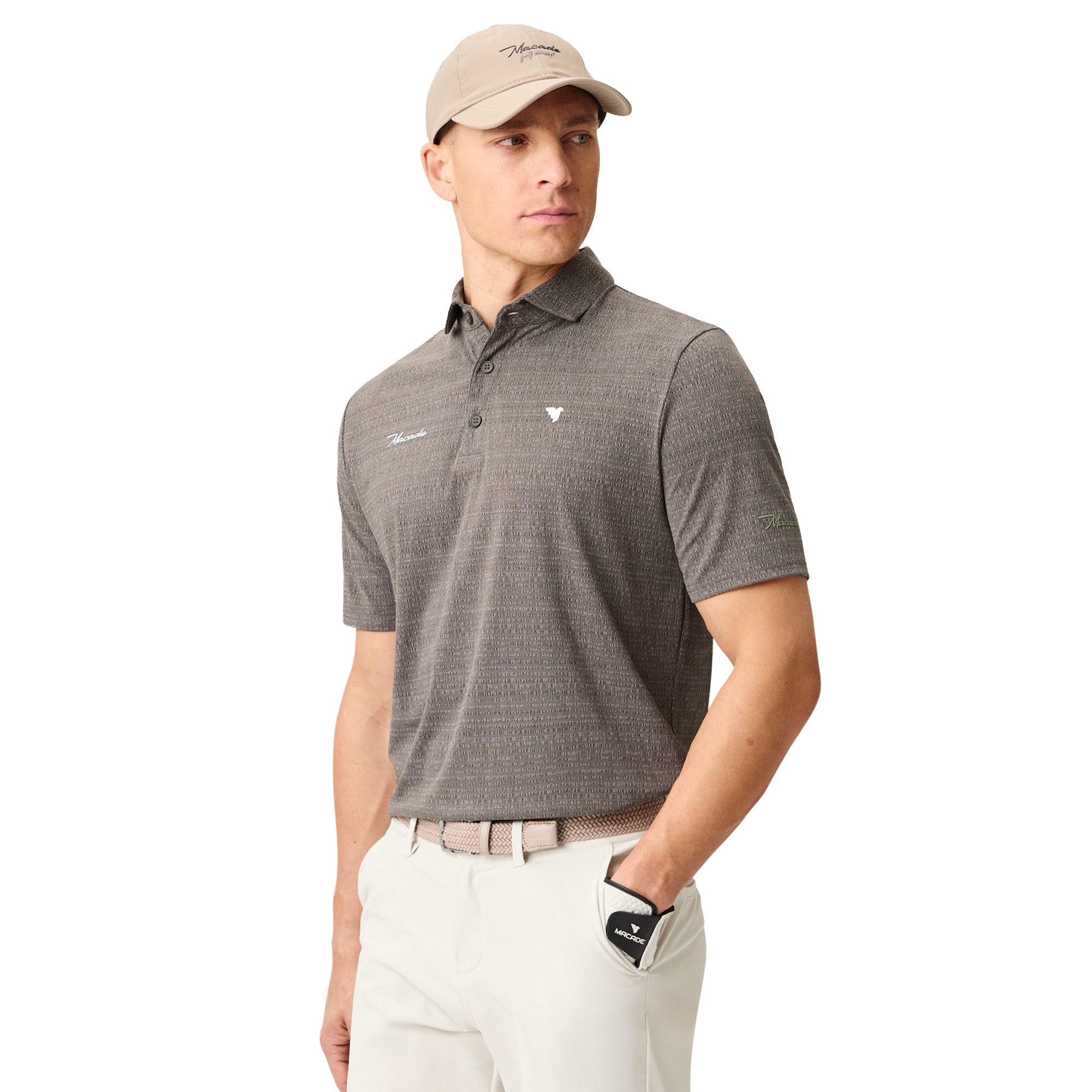 Macade Ridgeweave TX Golf Polo Shirt - Jet Grey - MPS26563-15