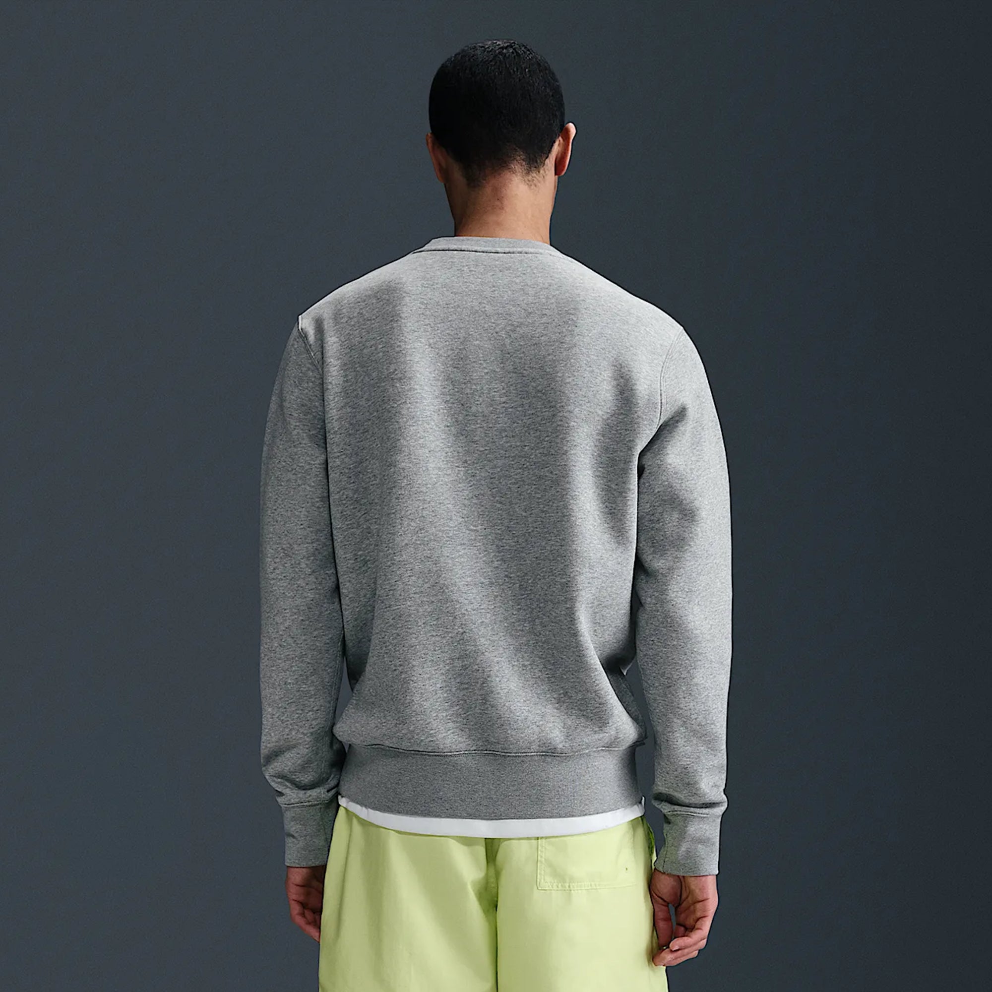 nike air fleece crew sweatshirt grey