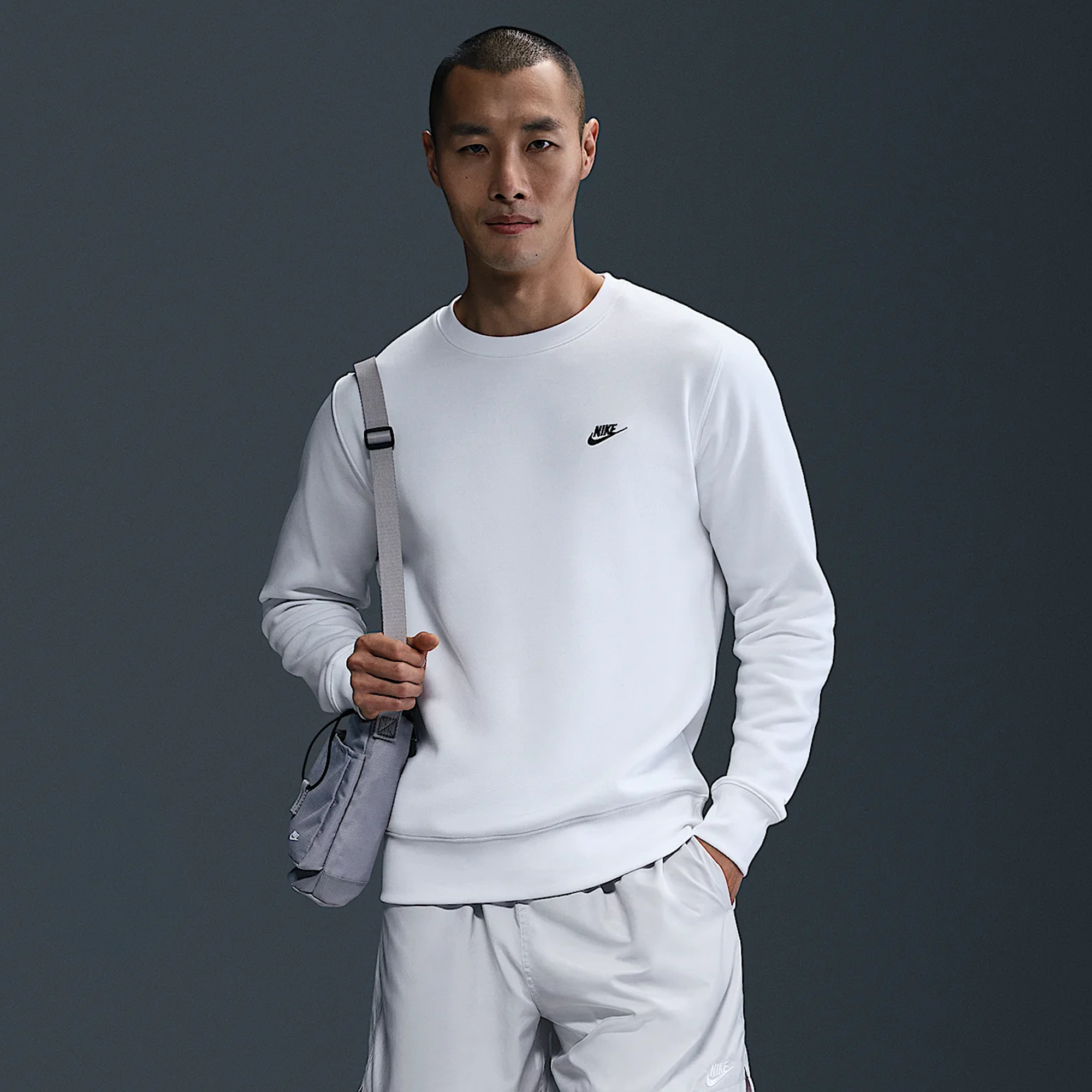 nike air max fleece crew sweatshirt white