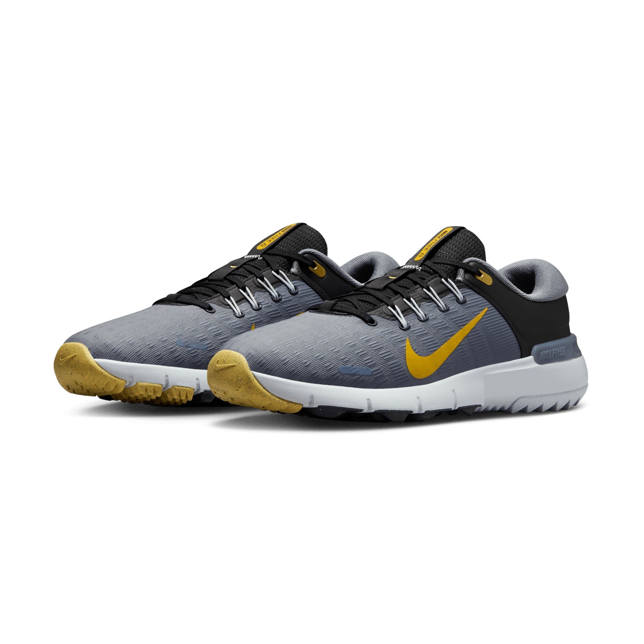 Nike Free Golf Shoes Black/Grey/Platinum/Gold 003