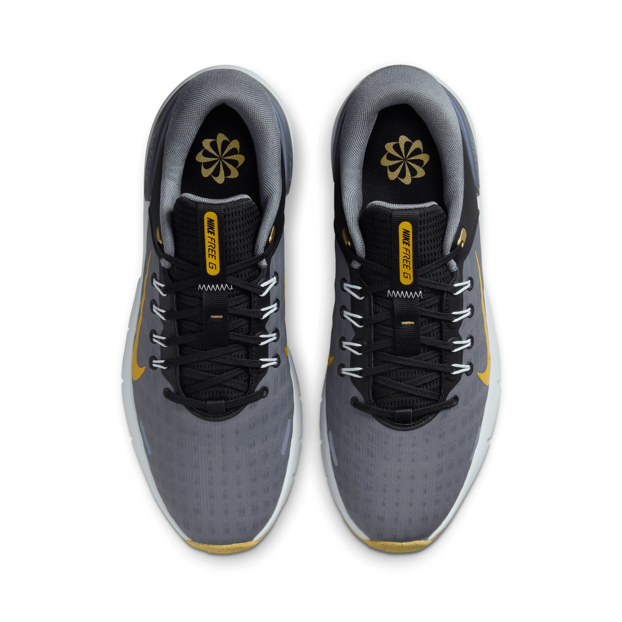 Nike Free Golf Shoes Black/Grey/Platinum/Gold 003