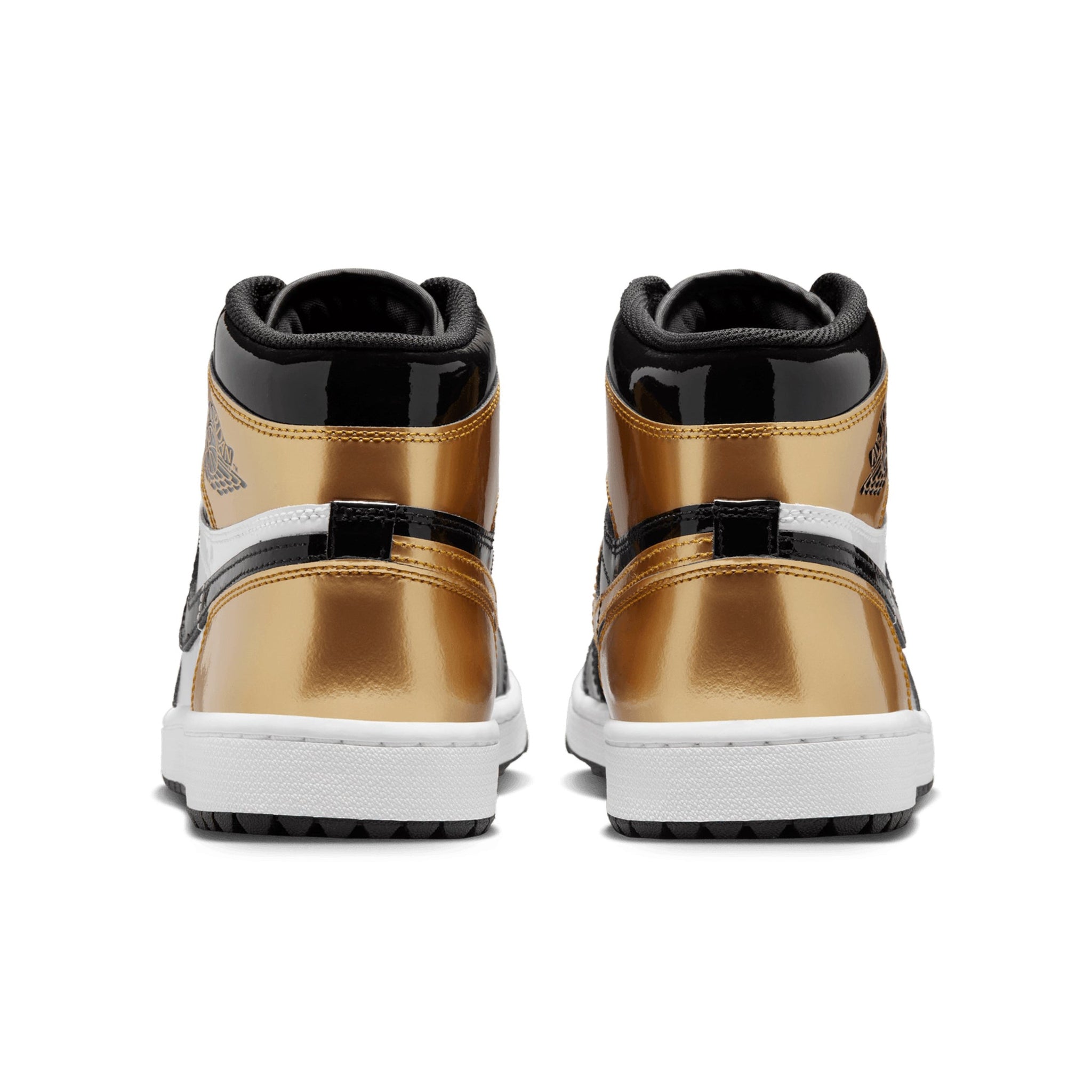 Nike Golf Air Jordan 1 High G Shoes Black/White/Gold 002