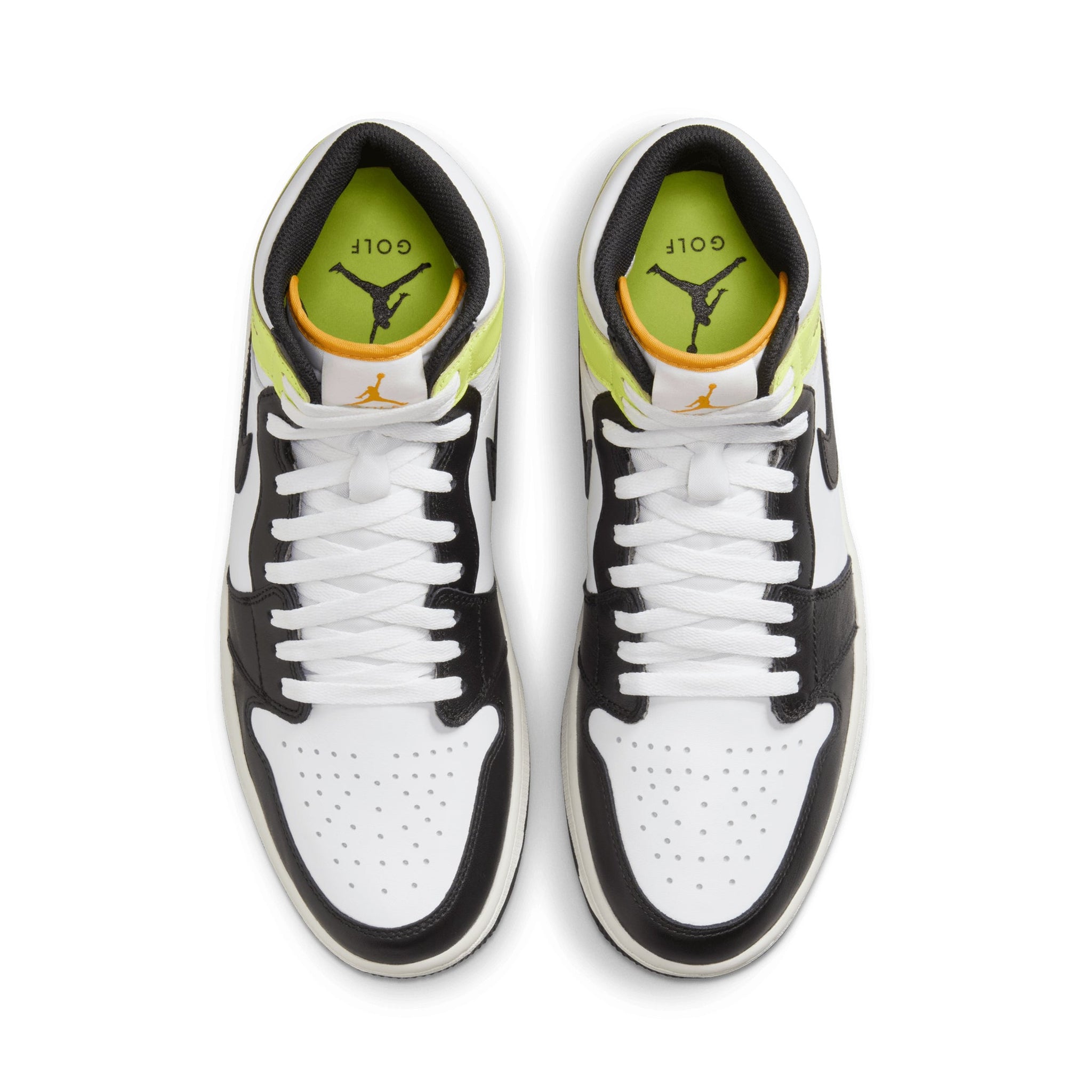 Nike Golf Air Jordan 1 High G Shoes White/Black/Gold/Volt 105