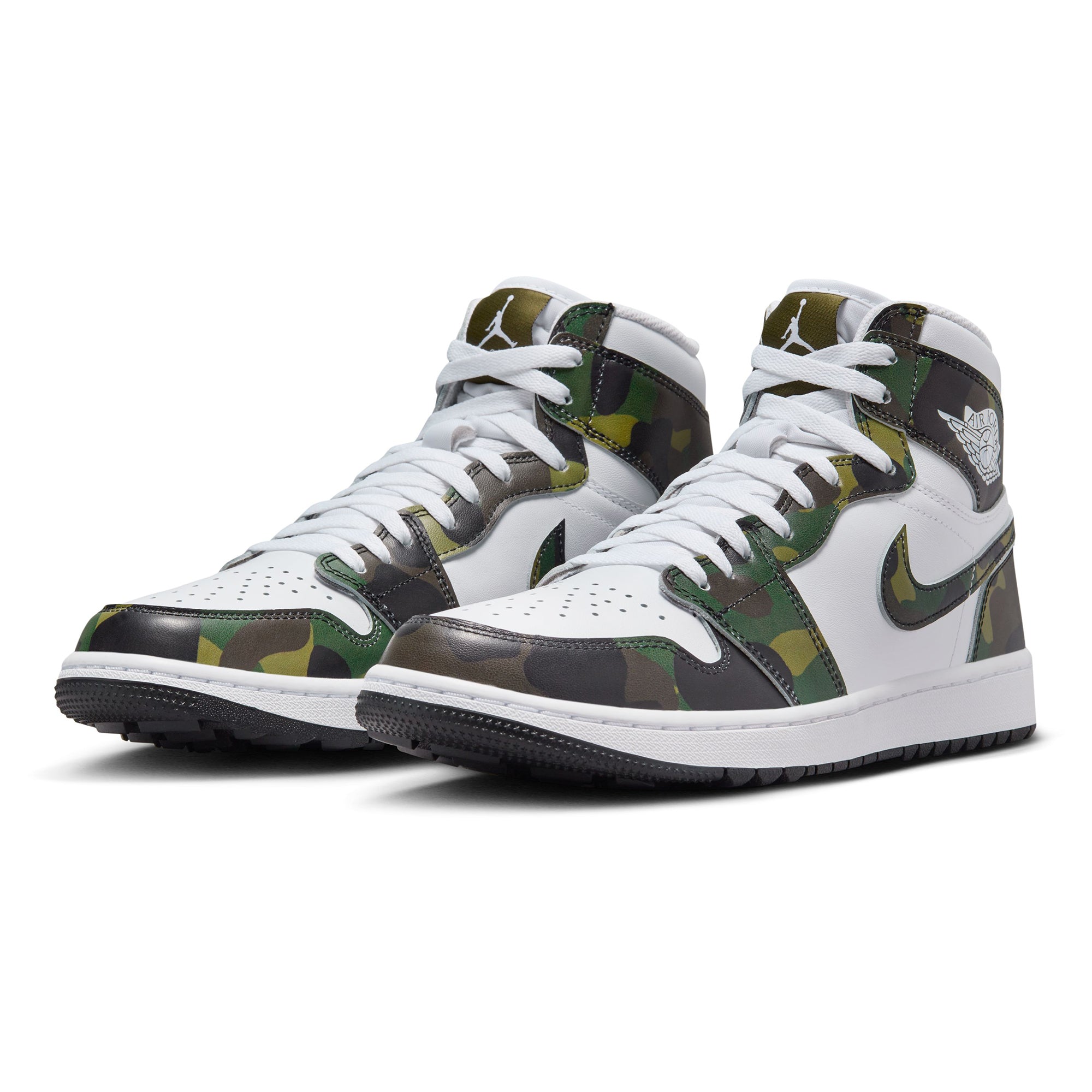 Nike Golf Air Jordan 1 High G Shoes White/Green/Black 300