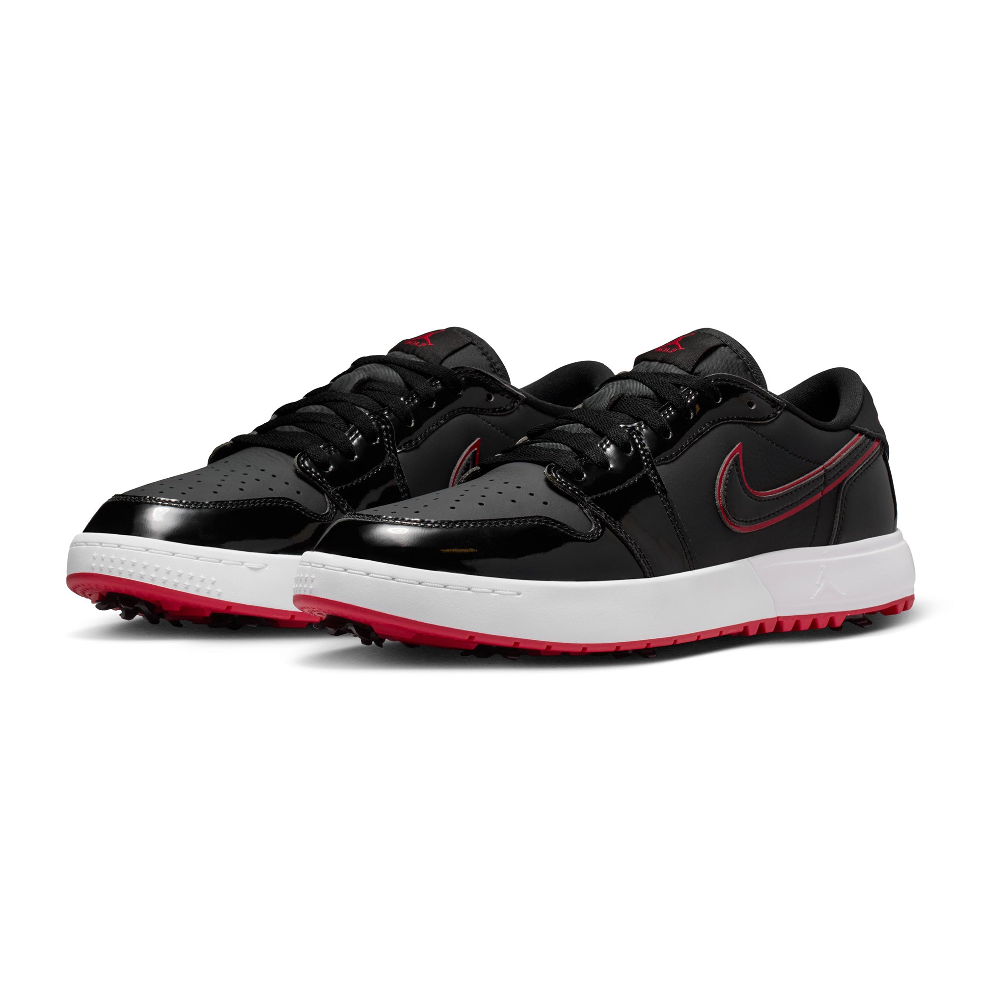 Nike Golf Air Jordan 1 Low G Spiked Shoes - Black/Varsity Red