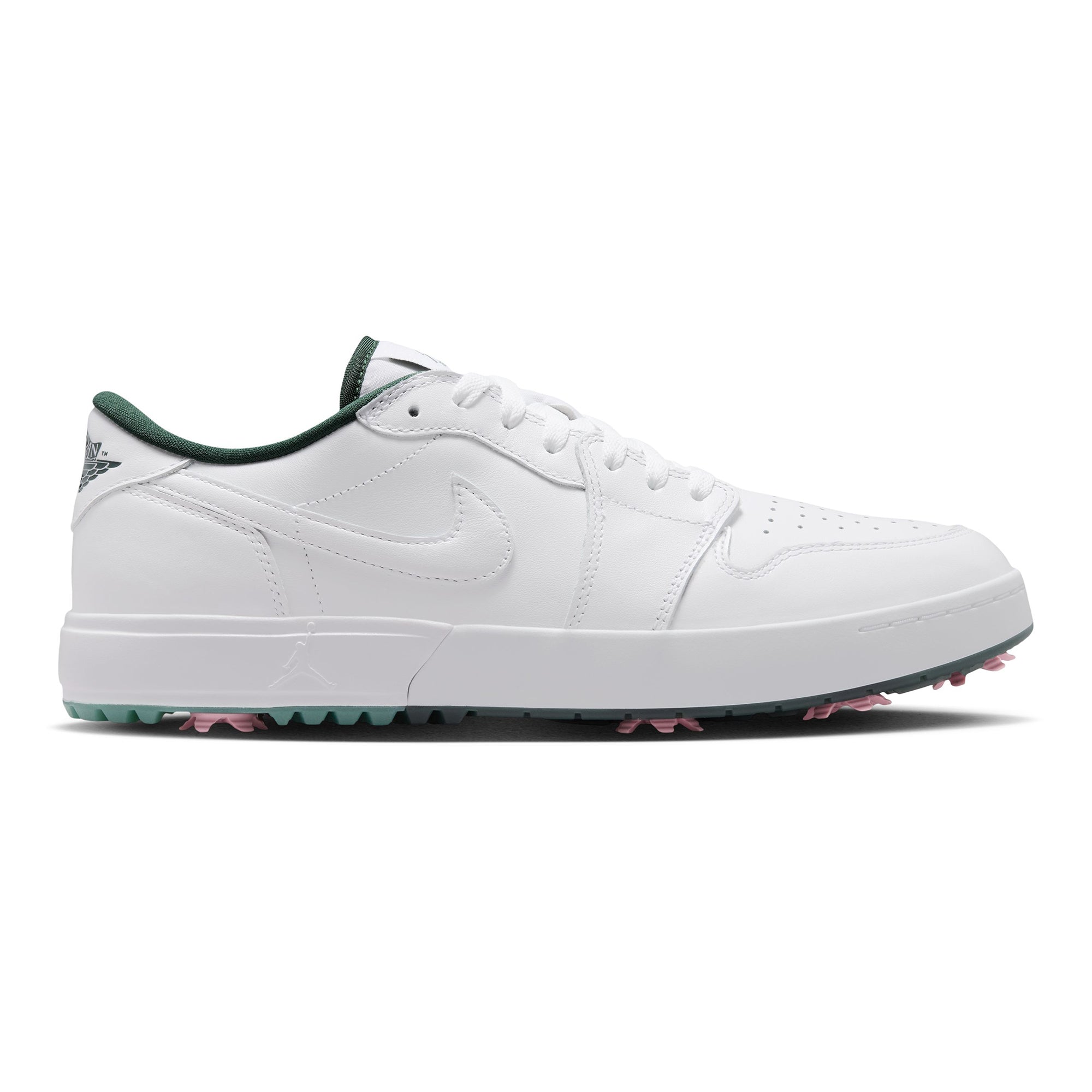 Nike Golf Air Jordan 1 Low G Spiked Shoes - White/Fir/Elemental
