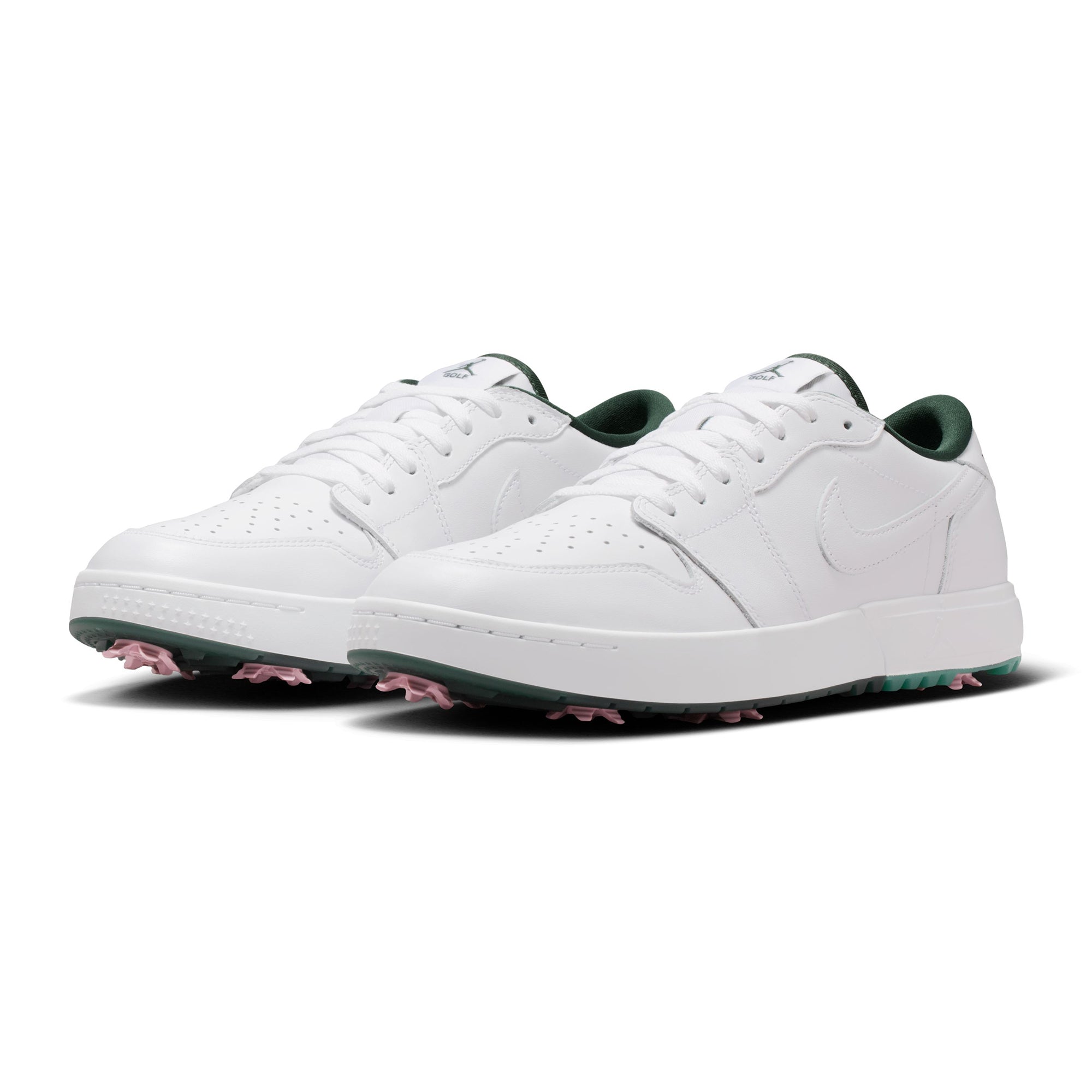 Nike Golf Air Jordan 1 Low G Spiked Shoes - White/Fir/Elemental