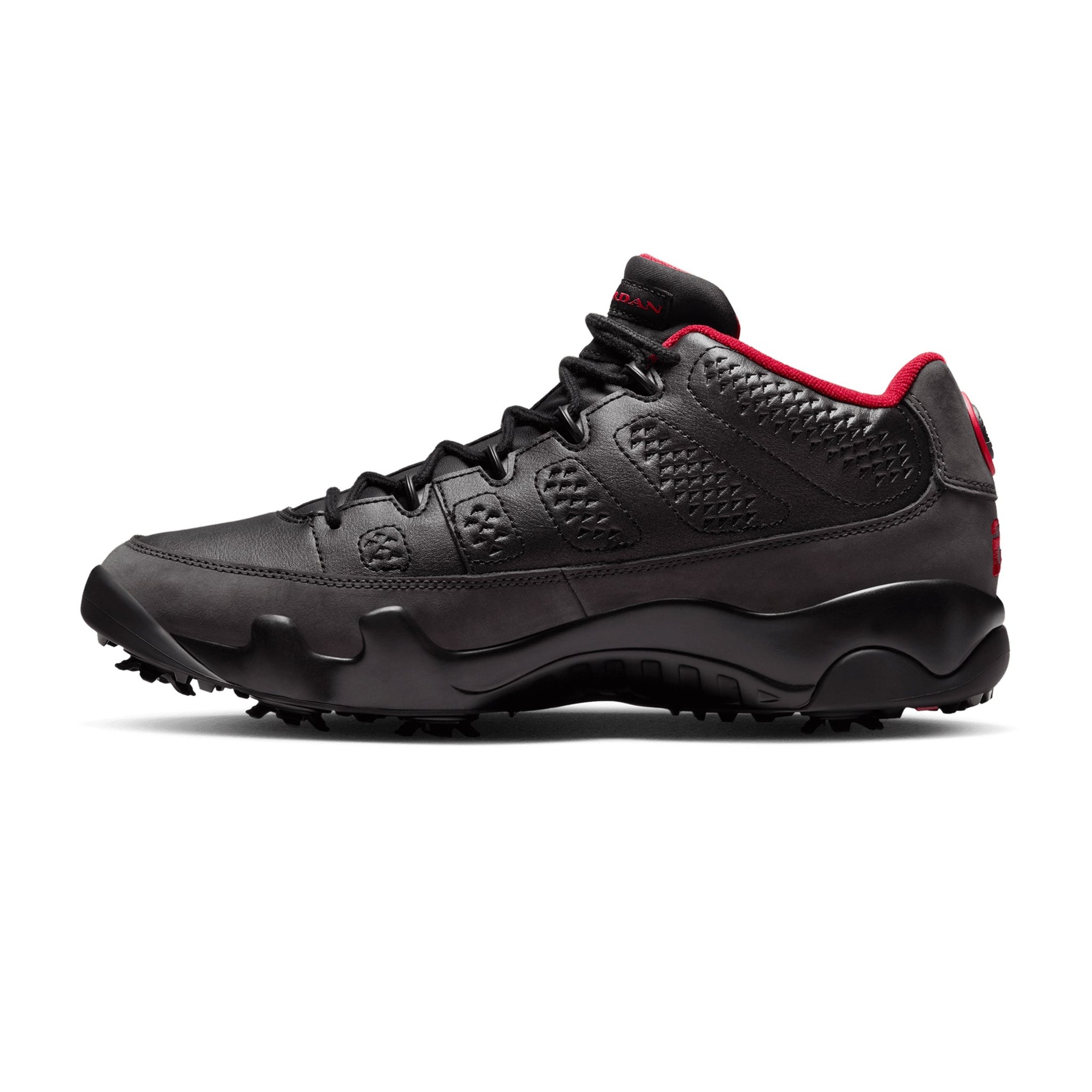 Nike Golf Air Jordan 9 Golf Shoes Black/Charcoal/Red 002
