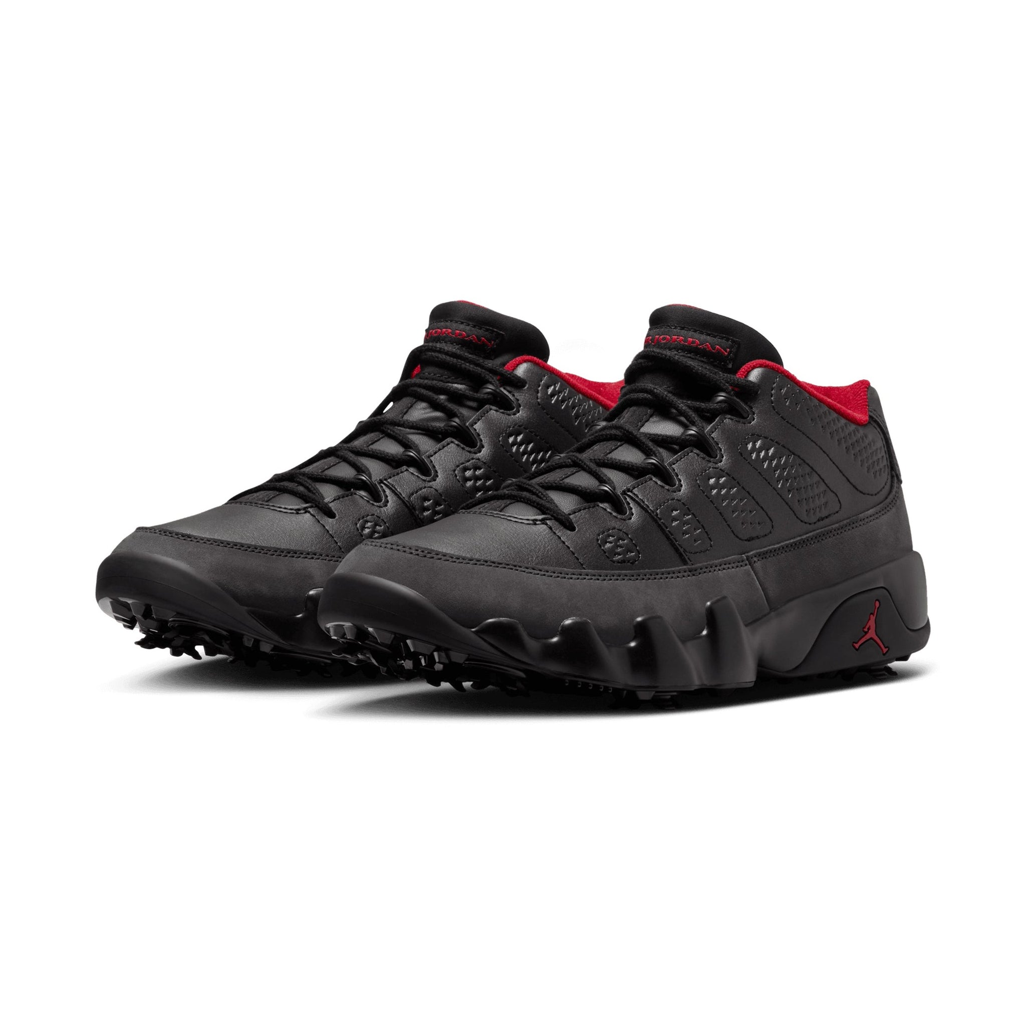 Nike Golf Air Jordan 9 Golf Shoes Black/Charcoal/Red 002