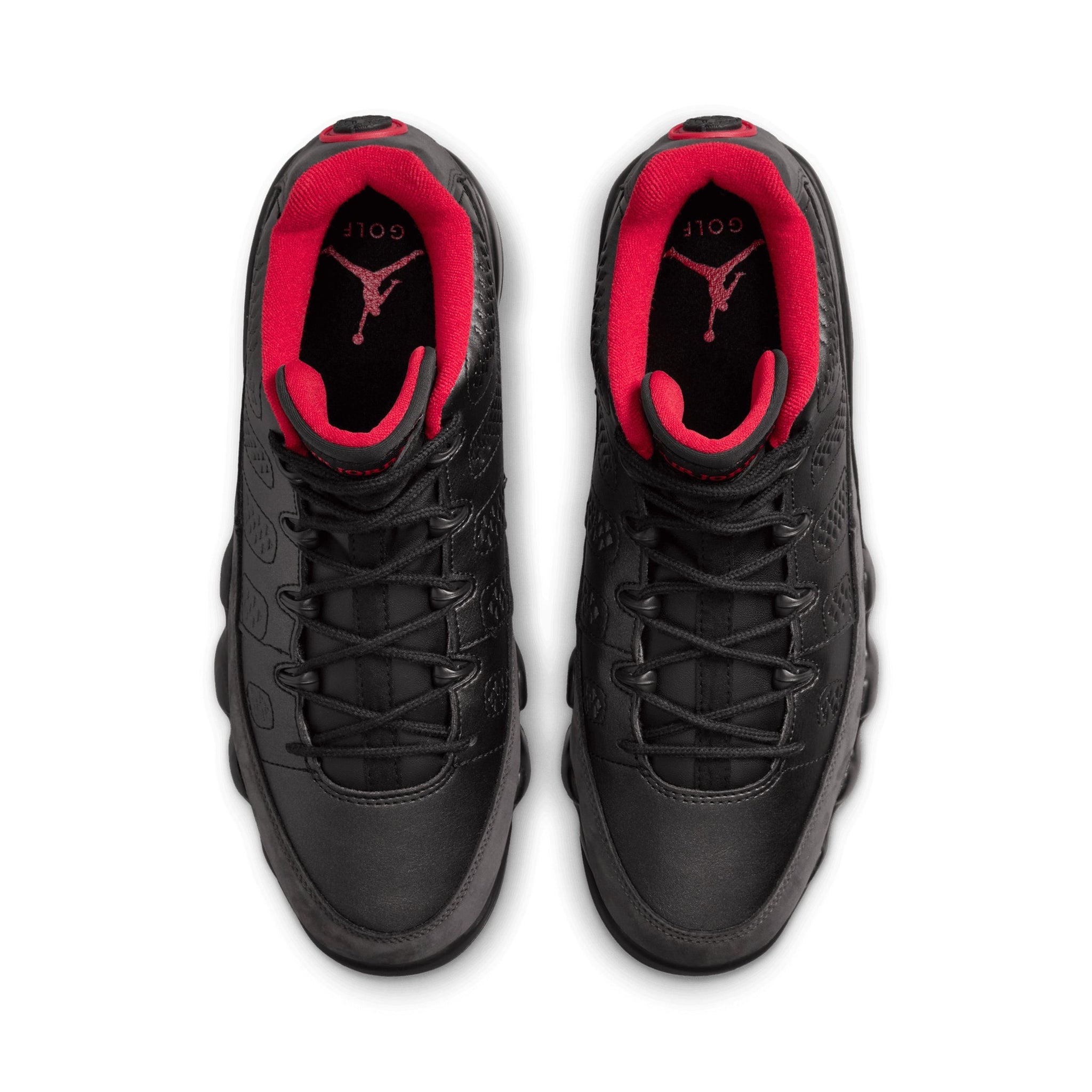 Nike Golf Air Jordan 9 Golf Shoes Black/Charcoal/Red 002