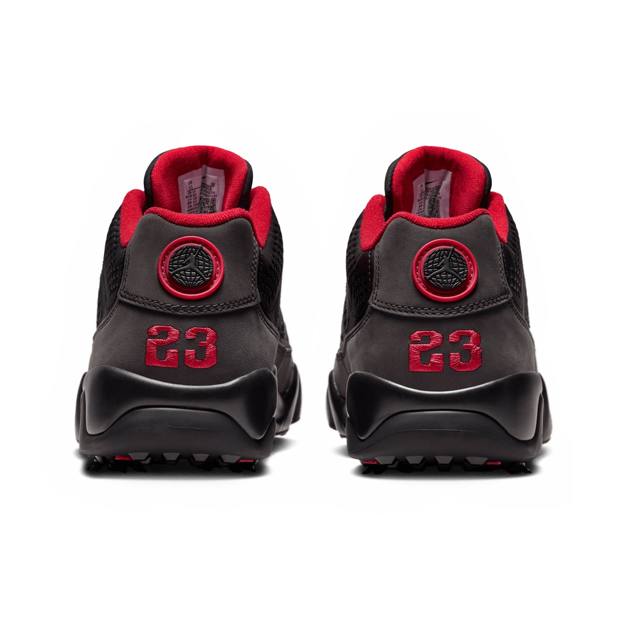 Nike Golf Air Jordan 9 Golf Shoes Black/Charcoal/Red 002