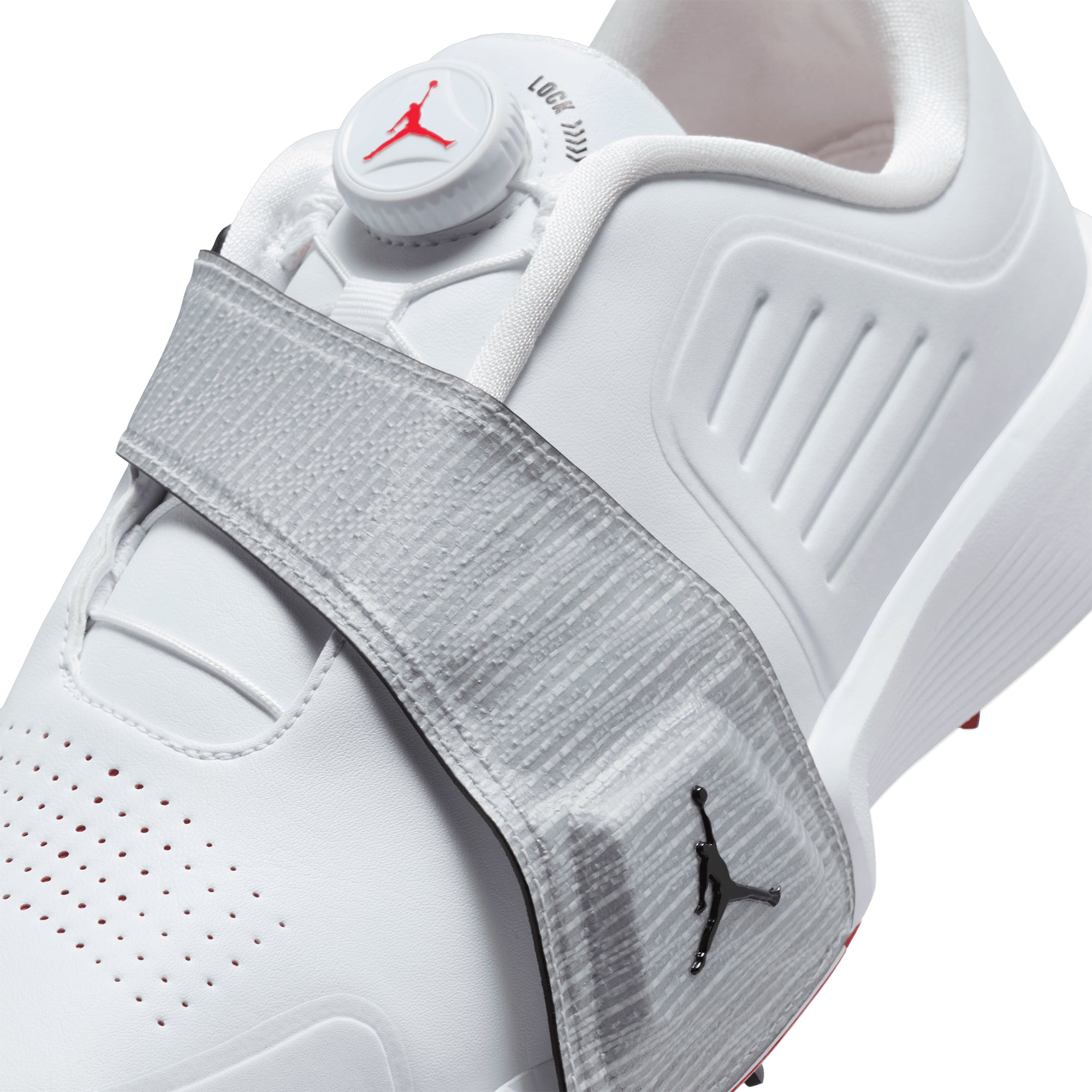 Nike Golf Air Jordan Rev Shoes - White/Black/Silver 100 - FV6338