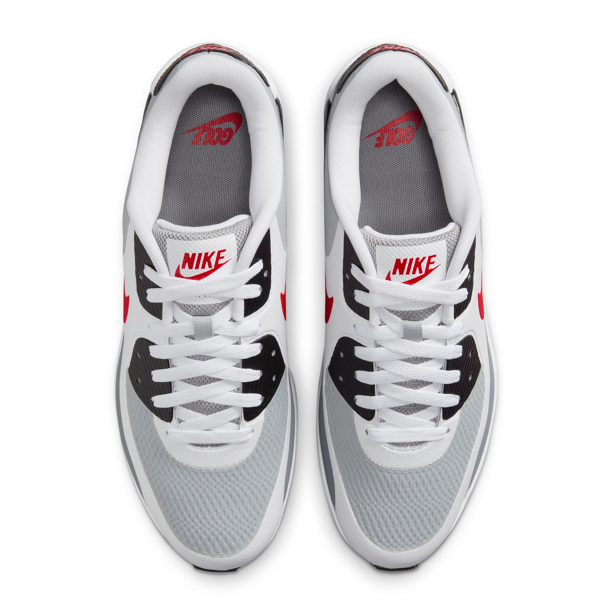 Nike Golf Air Max 90 G Shoes - White/Light SmokeGrey/Fire Red 105 ...