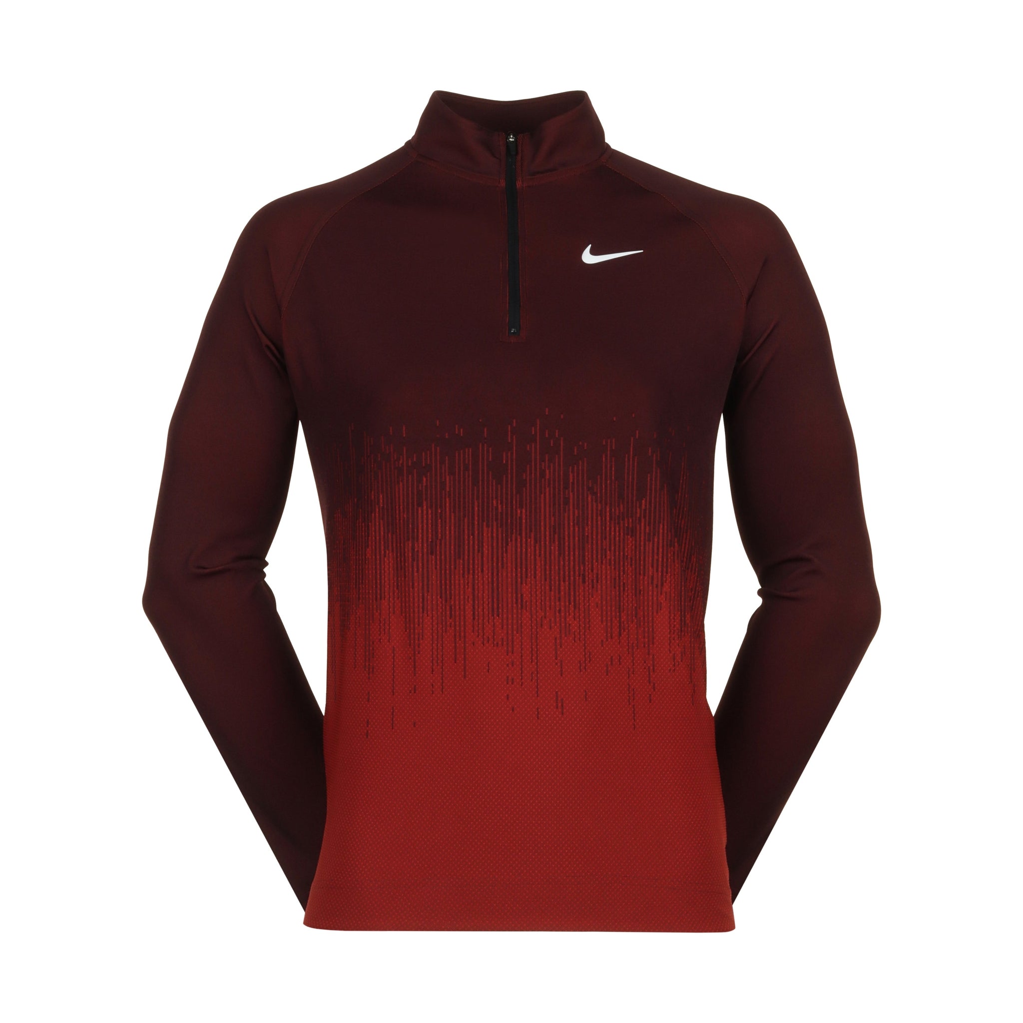 Nike Golf Dri-Fit ADV Tour 1/2 Zip Dragon Red/Burgundy Crush 626