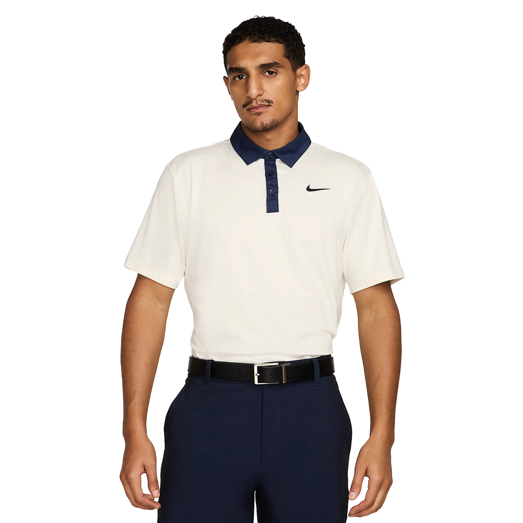 Nike Golf Dri-Fit Tour Contrast Shirt - Pale Ivory/Midnight