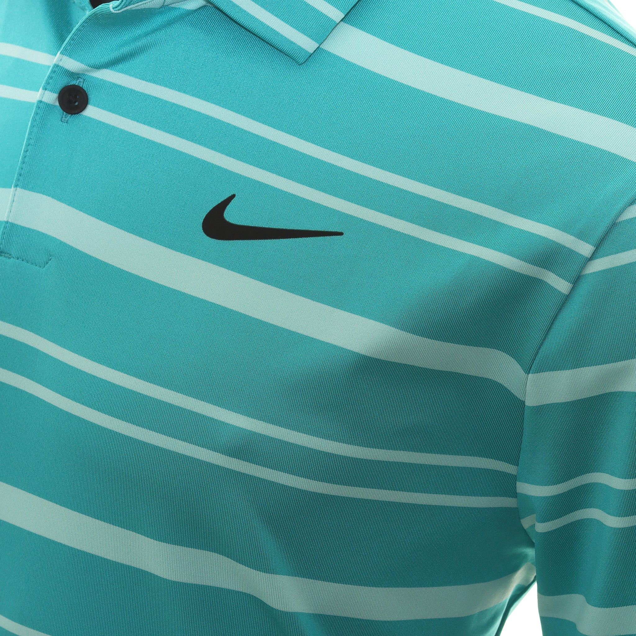 Nike Golf Dri Fit Tour Stripe Shirt DR5300 Teal Nebula 367